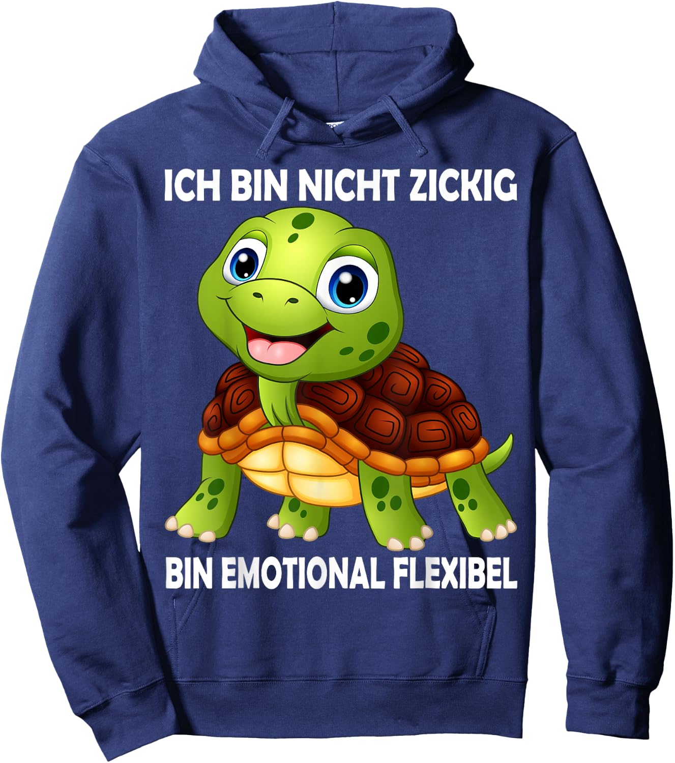 with German Text "Ich Bin Nicht Zickig Schildkröt", Funny Turtles, black Hoodie - Hoodie | Navy