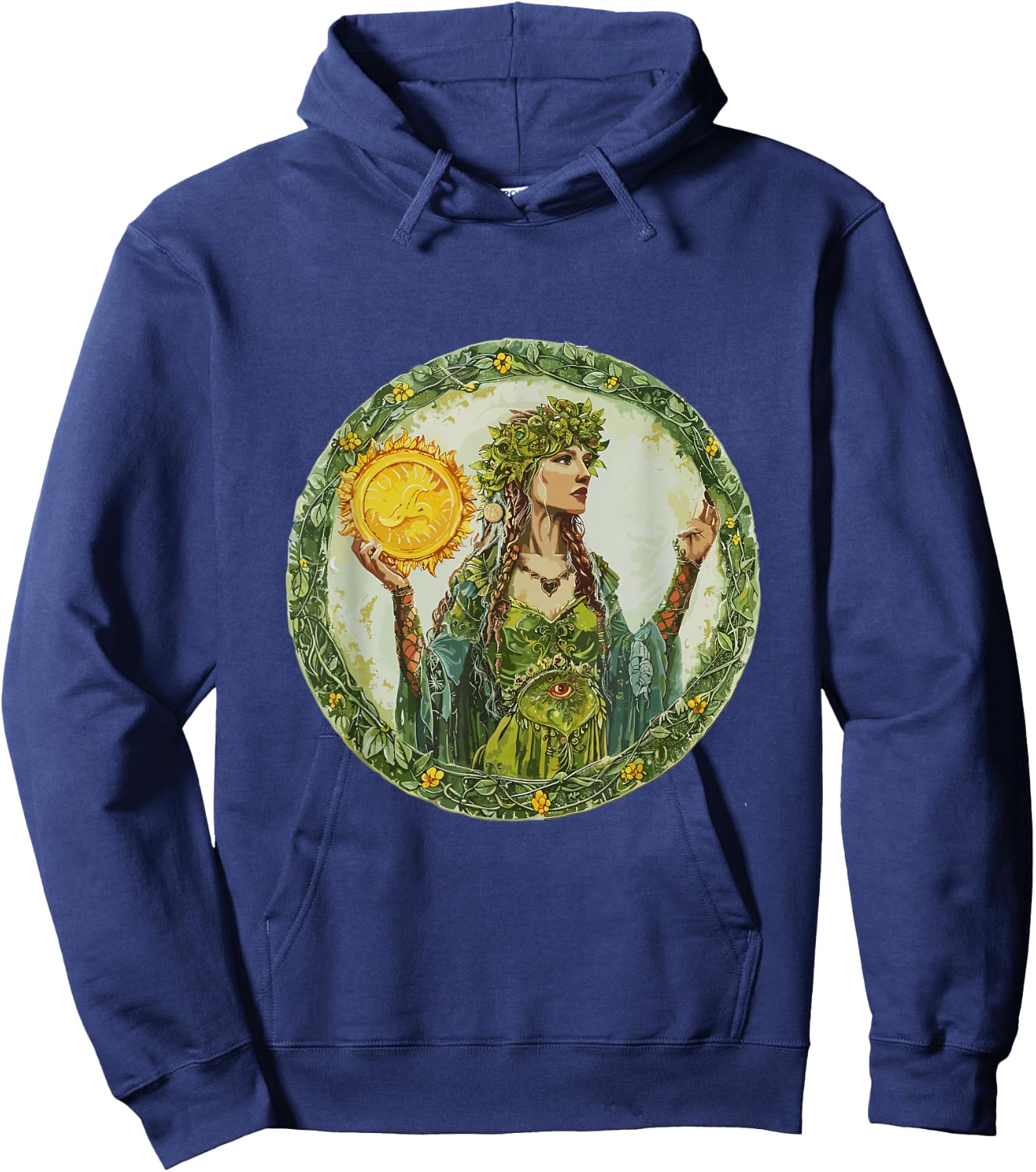 Ostara Spring Equinox Enchantress Renewal Hoodie - Hoodie | Navy