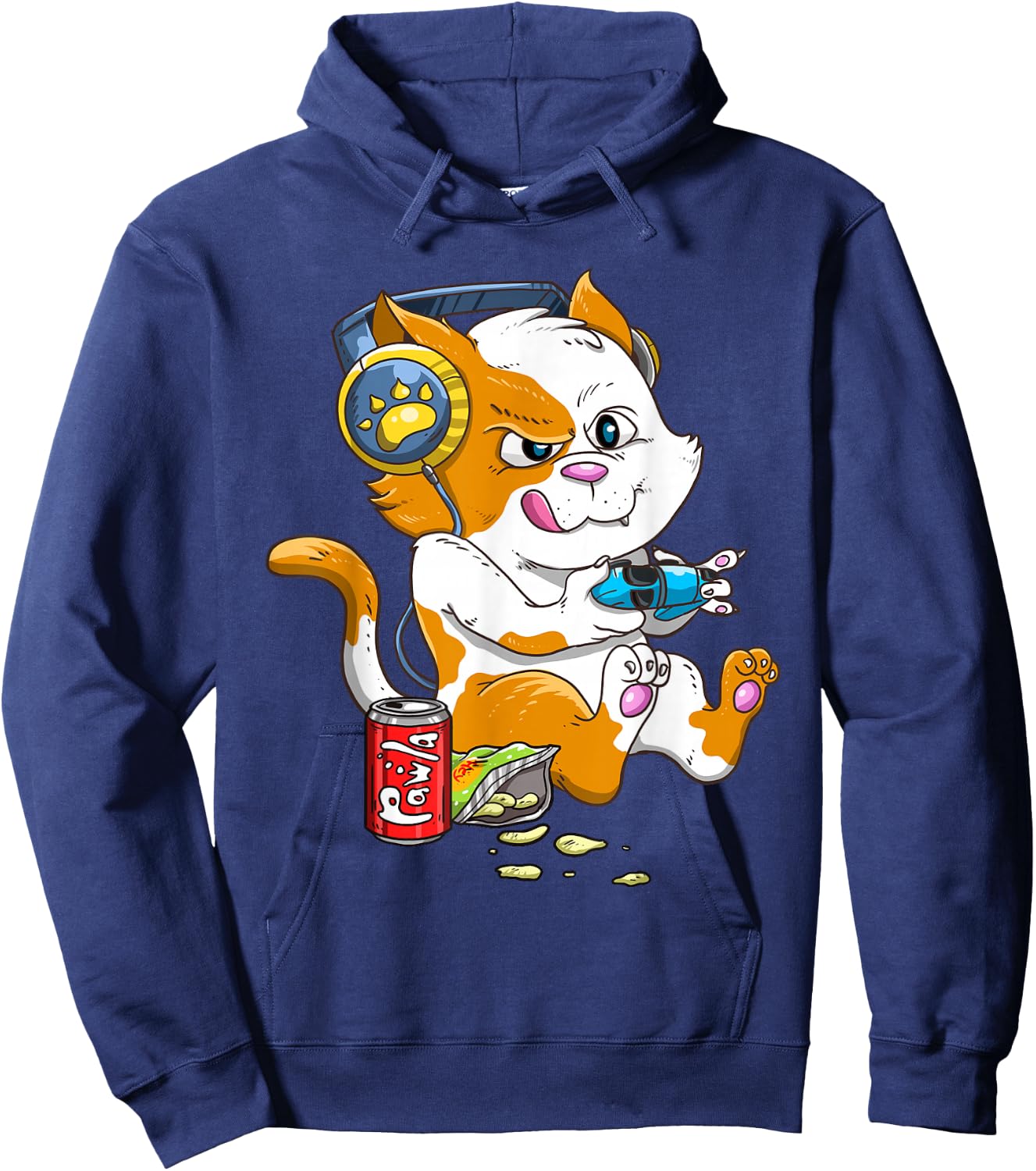 Funny Cat Gaming Cat Lover Kawaii Video Games Funny Gamer Hoodie - Hoodie | Navy