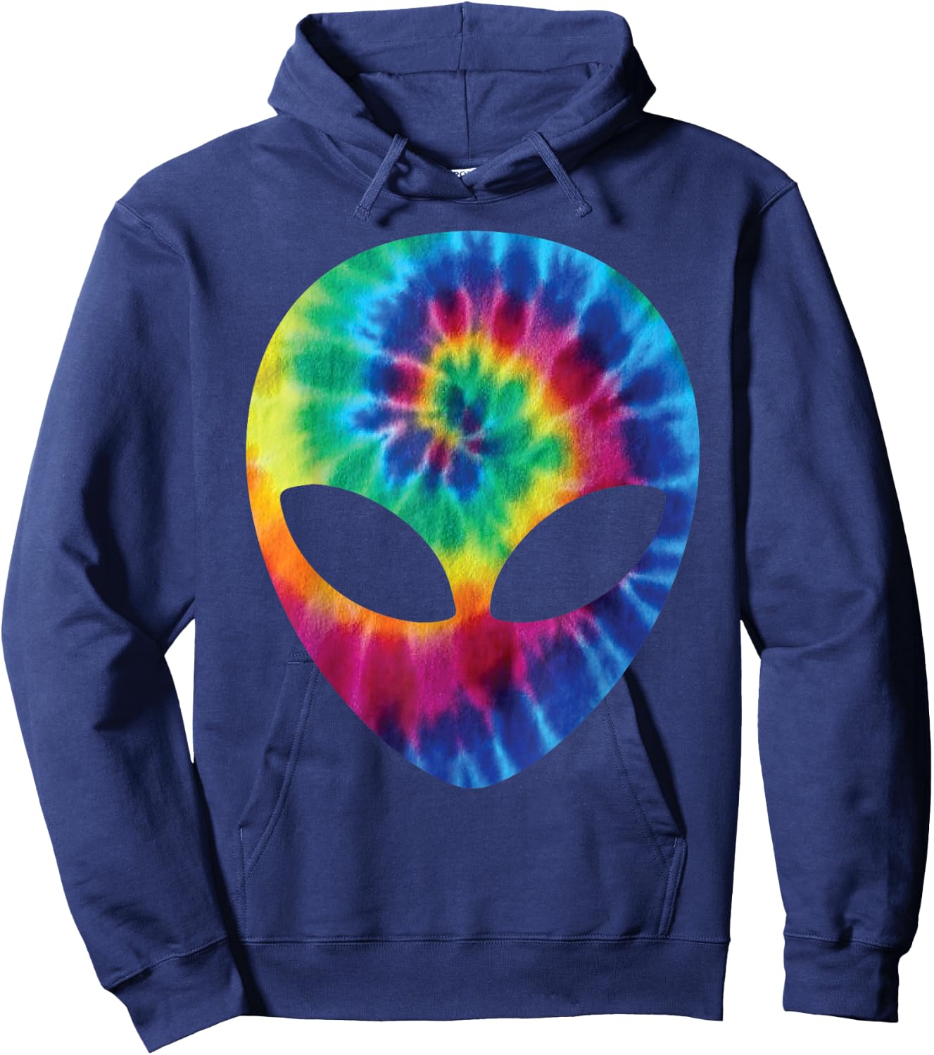 Alien Tie Dye Head Face Hoodie - Hoodie | Navy