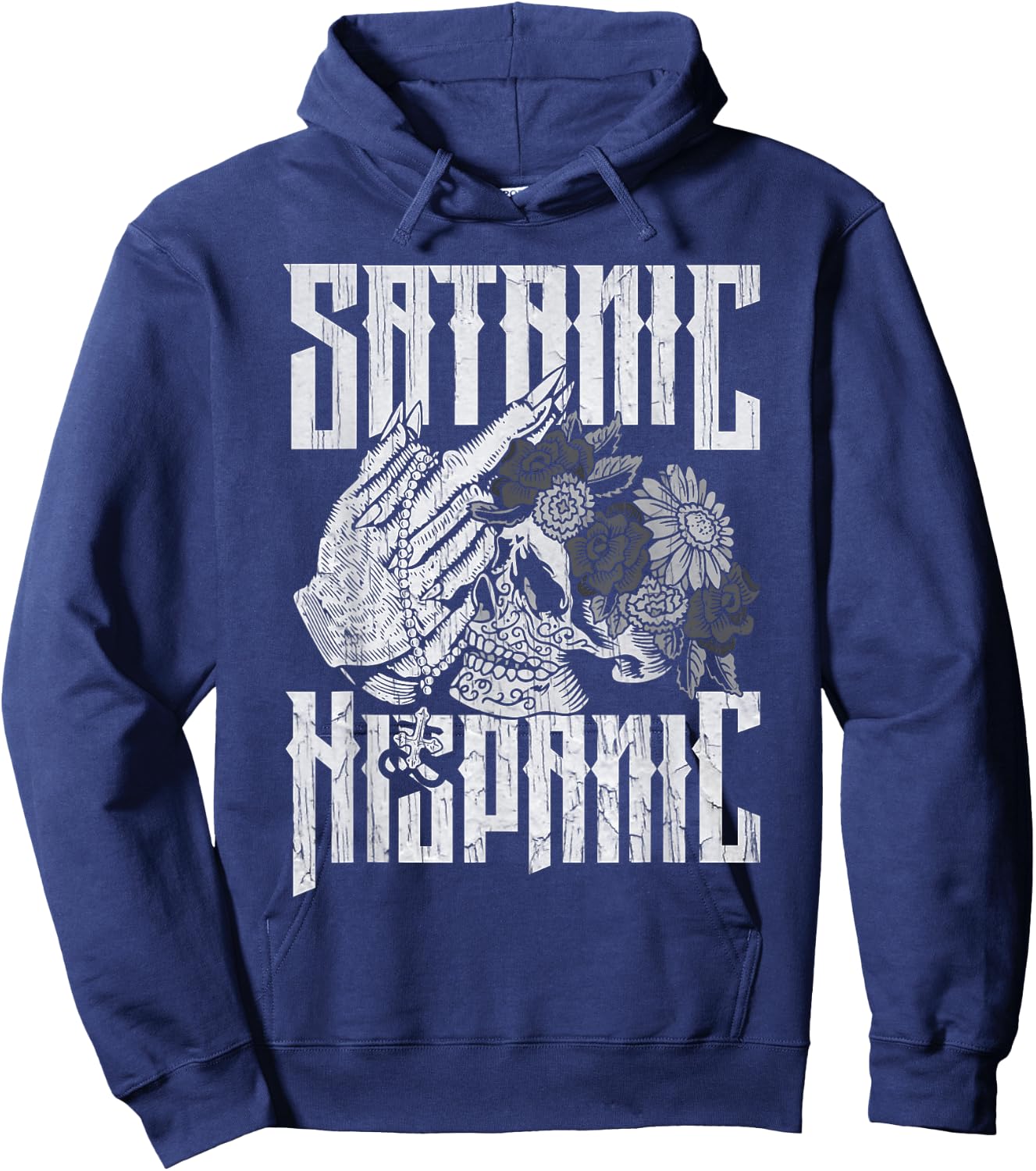 Satanic Hispanic Pentagram Mexican Occult Baphomet Hoodie - Hoodie | Navy