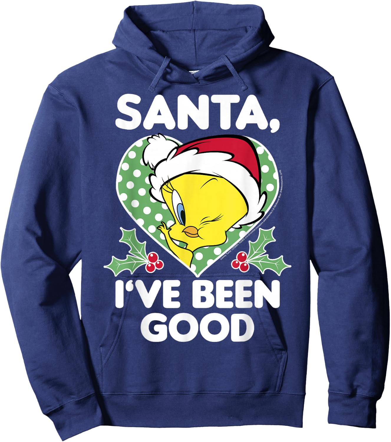 Looney Tunes Christmas Tweety Bird Santa I've Been Good Hoodie - Hoodie | Navy