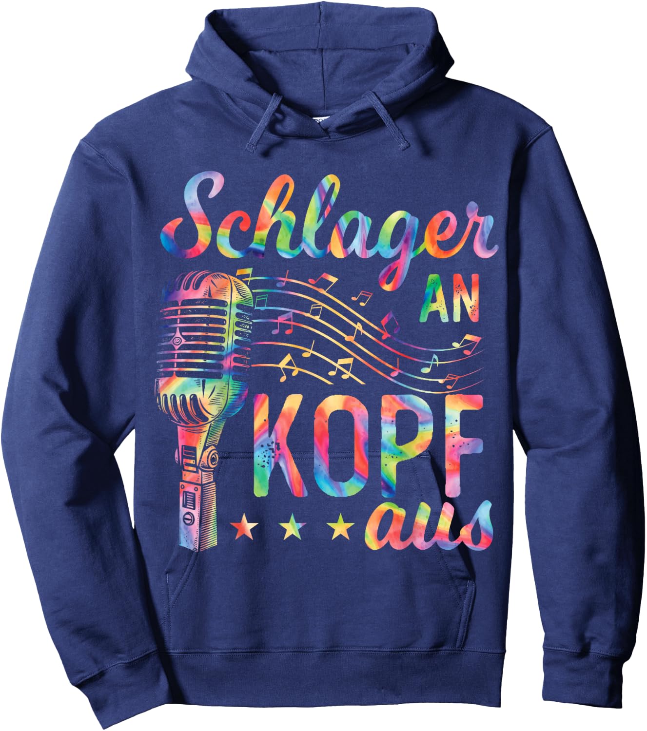 Schlager An Kopf Aus Schlageroutfit Schlagerparty , black Hoodie - Hoodie | Navy