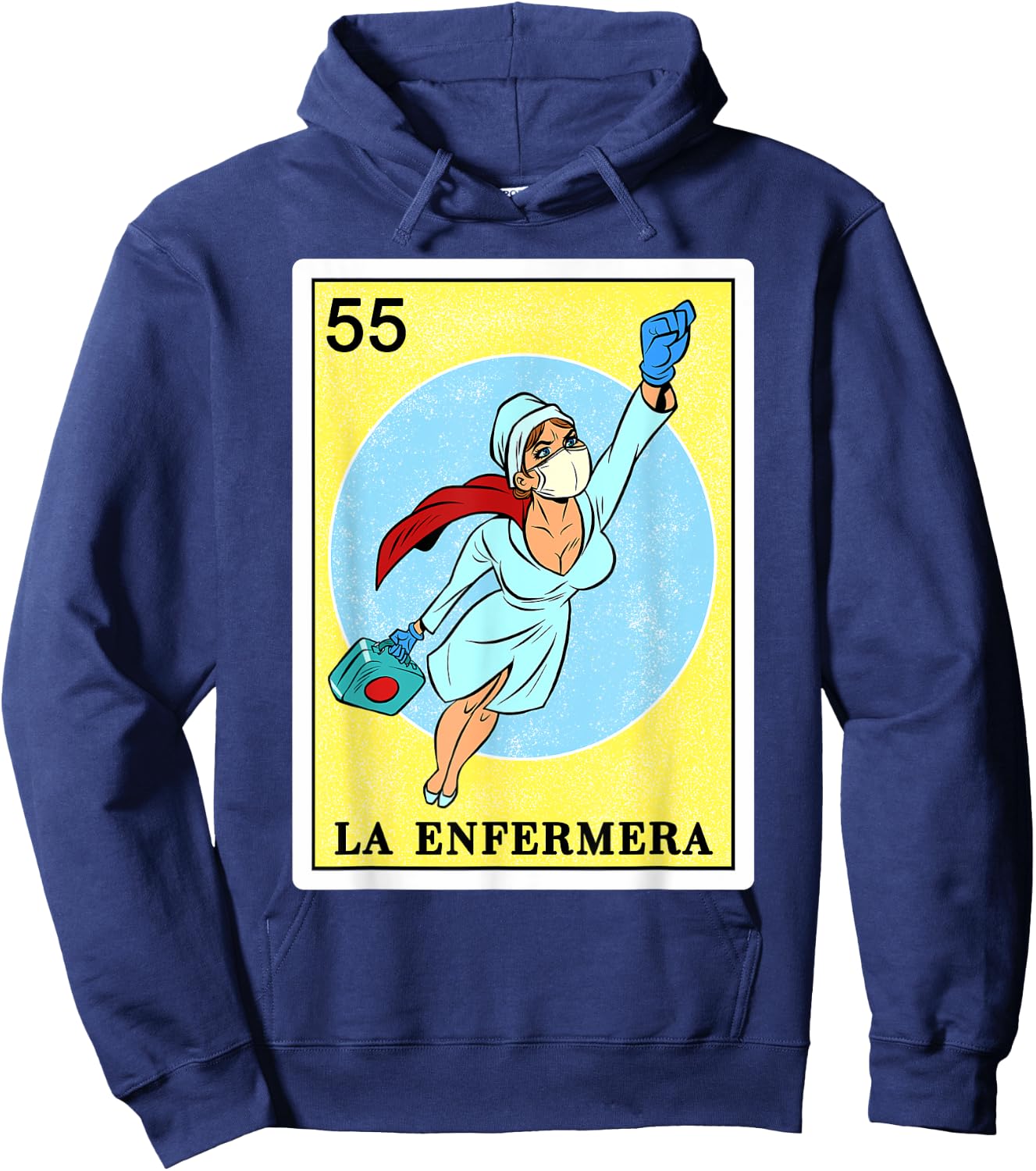 Funny Spanish-Mexican Bingo Gifts Enfermera - La Enfermera Hoodie - Hoodie | Navy