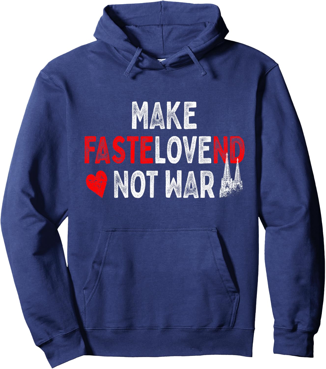 Cologne Carnival Make Fastelovend Not War Kölsch Alaaf Cologne , black, s Hoodie - Hoodie | Navy