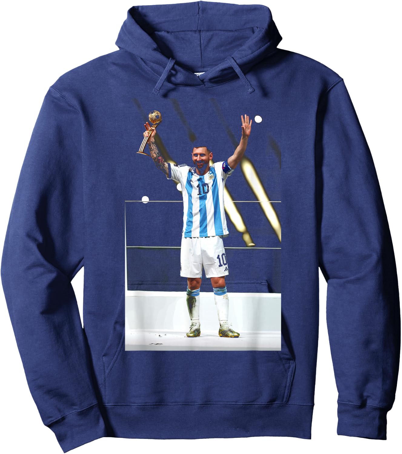 Lionel Messi Argentinien 2022 Katar Weltmeisterschaft Sieger Fußball Hoodie - Hoodie | Navy