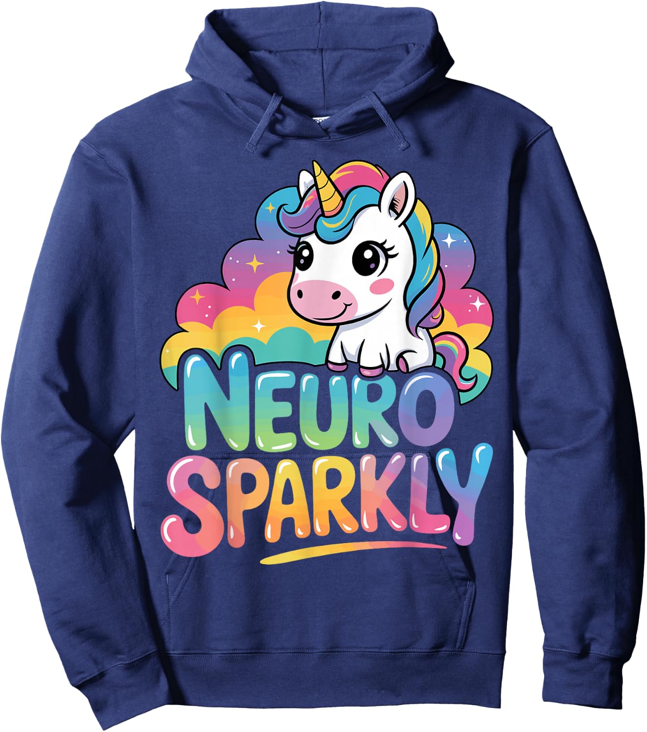 Unicorn Neurosparkly Hoodie - Hoodie | Navy