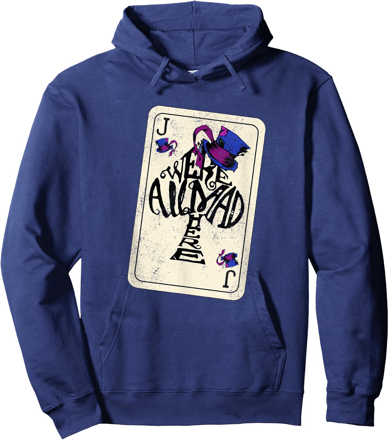 Jack of Spades - We're All Mad Here - Distressed Hoodie - Hoodie | Navy