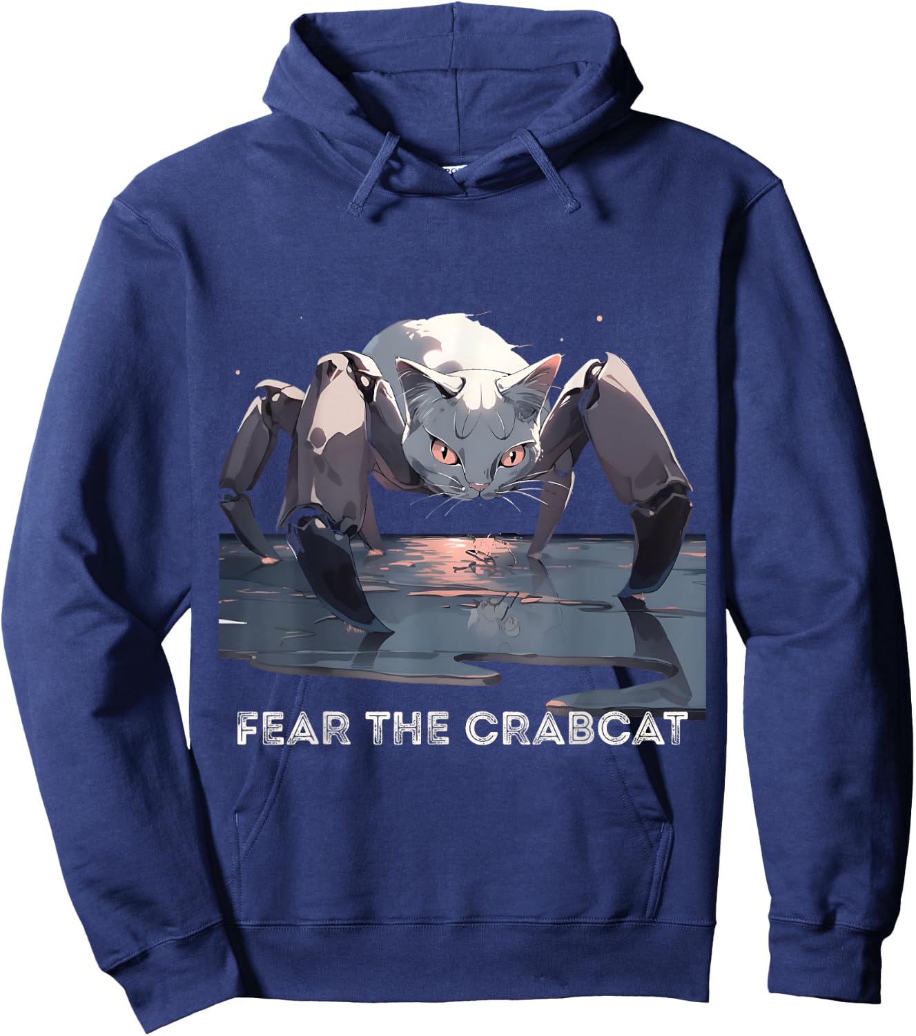Fear the Crabcat - Funny Crab cat Cryptid Cryptozoology Hoodie - Hoodie | Navy