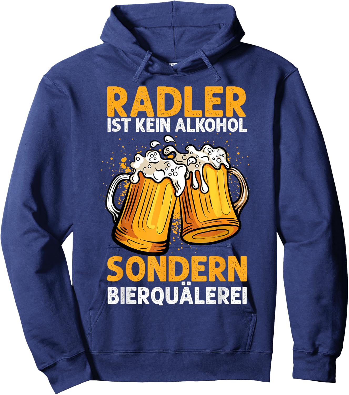 Biertrinker Trinken Bier Geschenkideen & Designs Herren & Damen Schwarz Kurzarm Radler Ist Kein Alkohol Sondern Bierquälerei Bier Party Hoodie - Hoodie | Navy