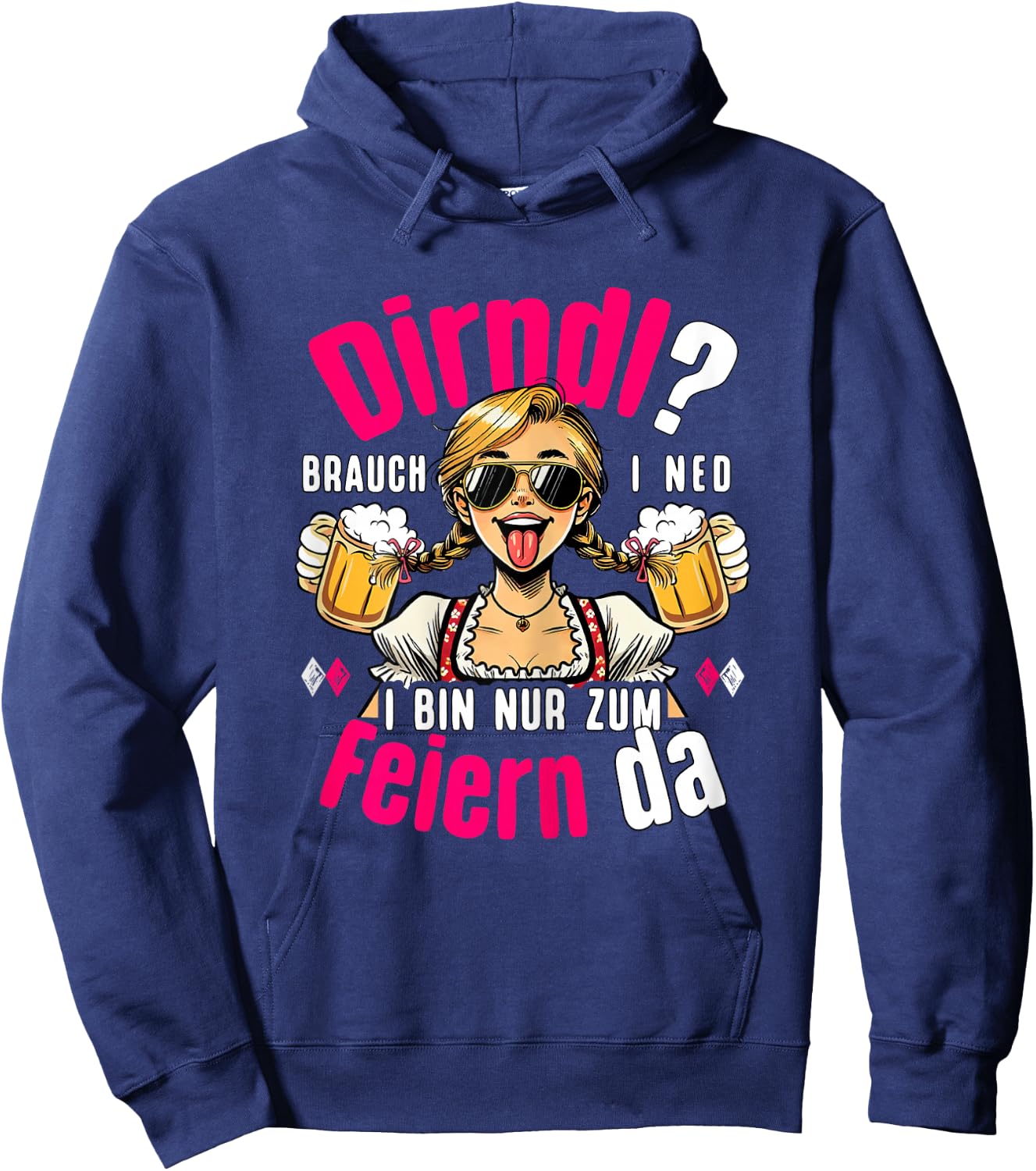 Suitable for Oktoberfest Outfit Women's Costume Shirt Costume Hoodie - Hoodie | Navy