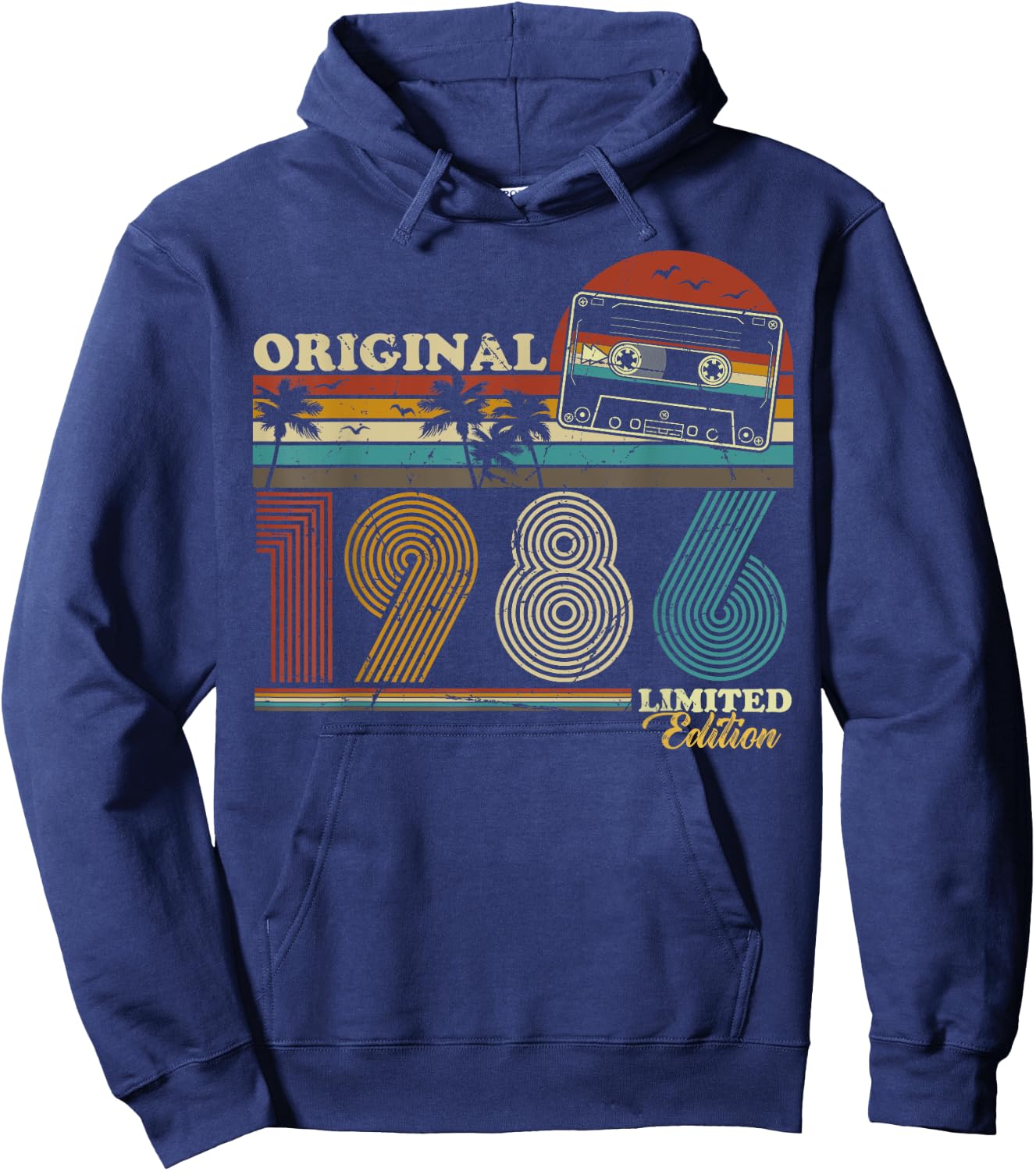 1986 Vintage Geburtstag Retro Vintage Männer Frauen Geschenk Hoodie - Hoodie | Navy
