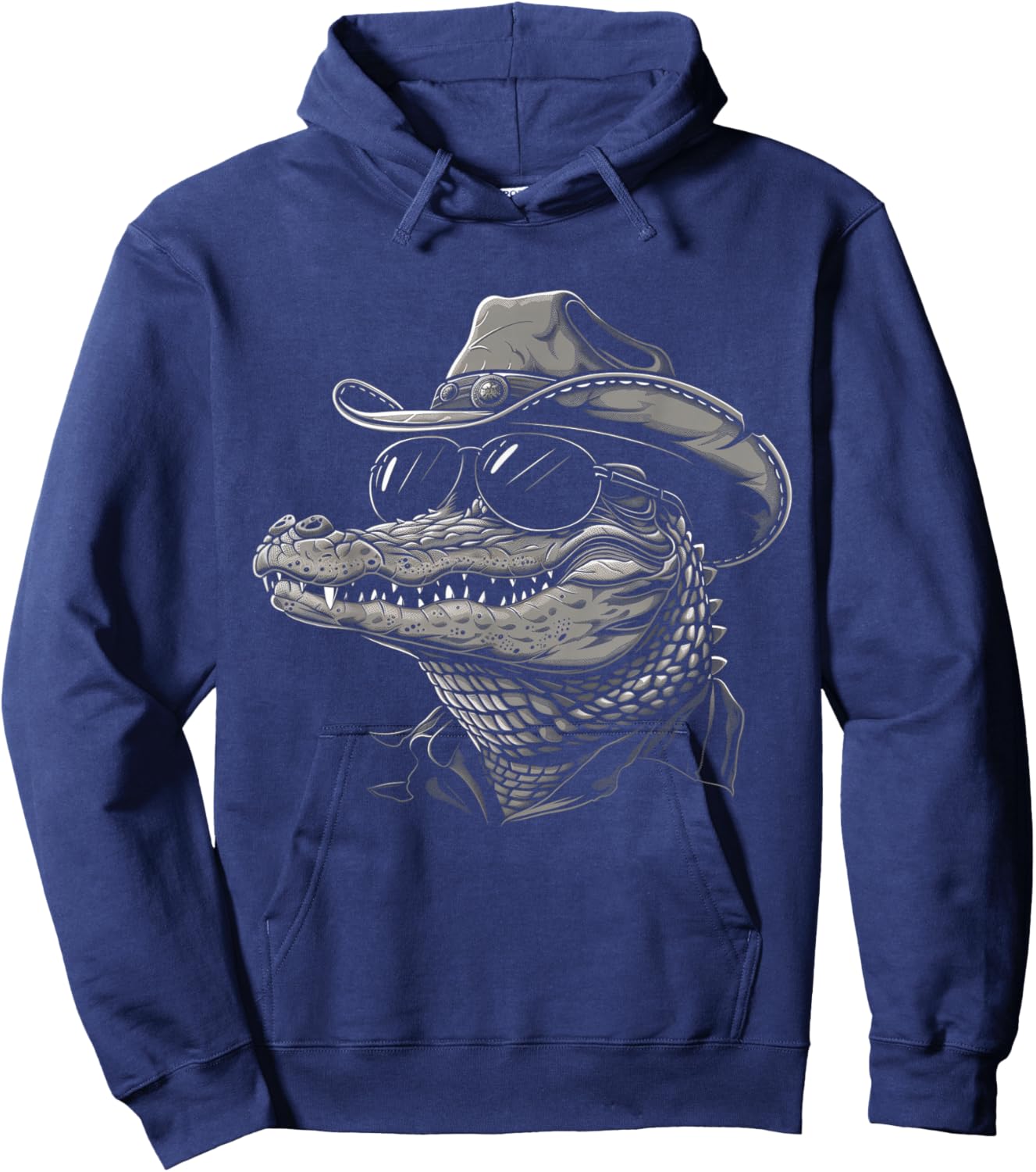Alligator Cowboy Hat Gator Crocodile Reptile Lover Funny Hoodie - Hoodie | Navy
