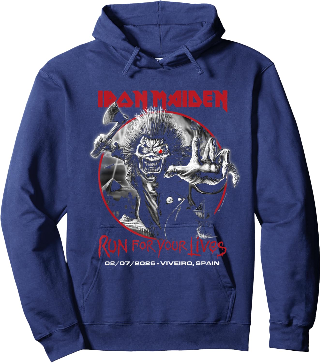 Iron Maiden Run for Your Lives Tour 2026 Viveiro Hoodie - Hoodie | Navy