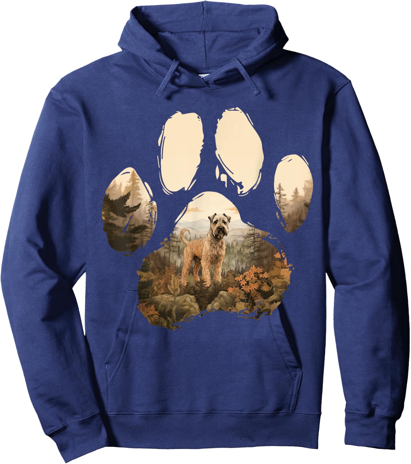 Soft Coated Wheaten Terrier Mountain Paw Design Dog Mom Dad Women Kids Hoodie - Hoodie | Navy