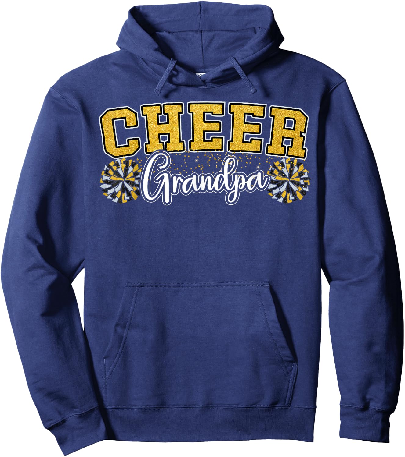 Cheer Grandpa My Favorite Cheerleader Calls Me G-pa Yellow Hoodie - Hoodie | Navy