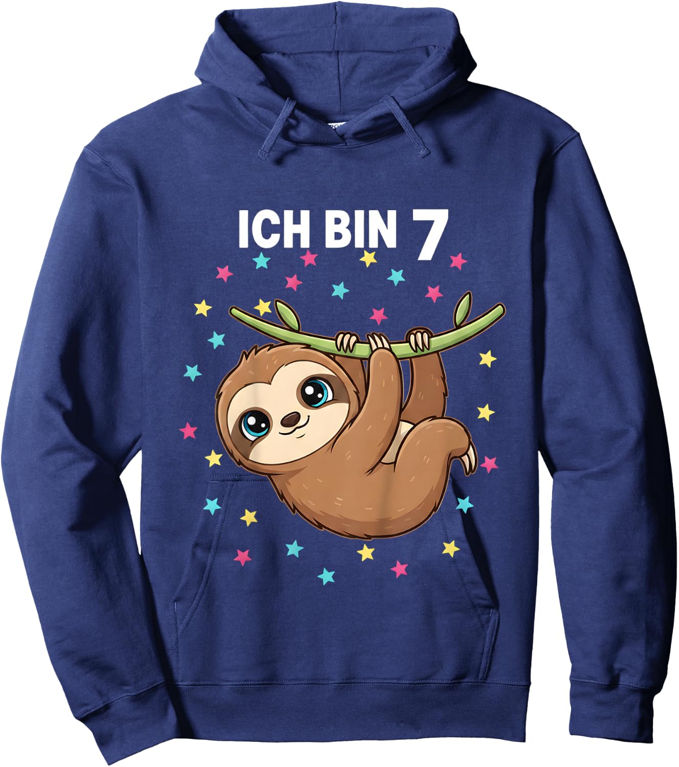 Ich Bin 7 - Süßes Faultier Kindergeburtstag Junge Mädchen Hoodie - Hoodie | Navy