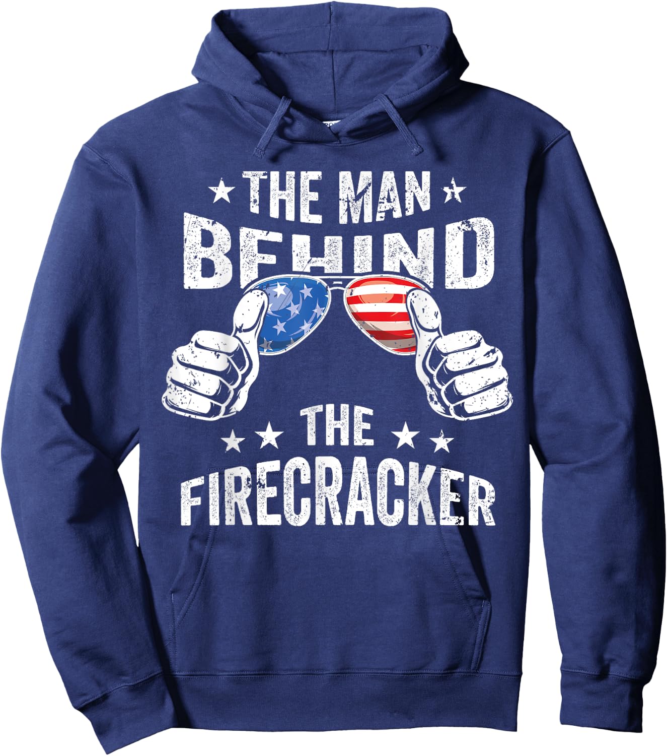 4th of July Pregnancy the Man Behind the Firecracker Hoodie - Hoodie | Navy