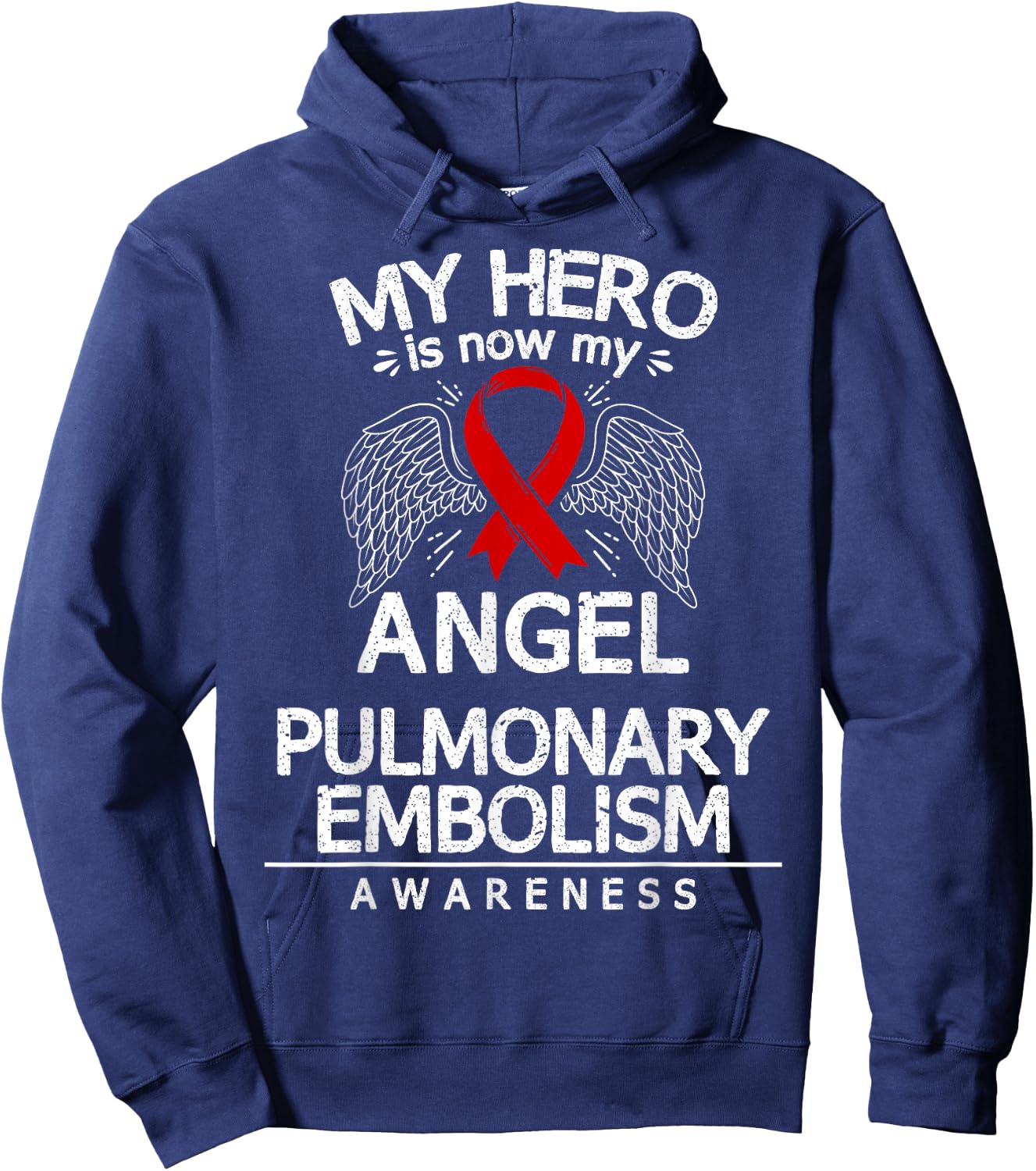 Pulmonary Embolism Survivor PE Awareness Ribbon Hoodie - Hoodie | Navy