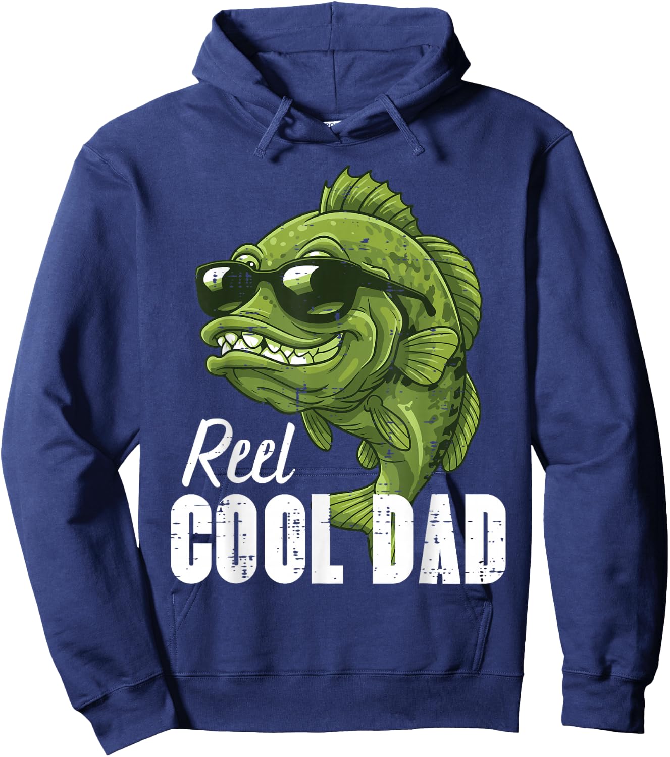 Fathers Day Fishing Reel Cool Dad Fun Bass Papa Daddy Angler Hoodie - Hoodie | Navy