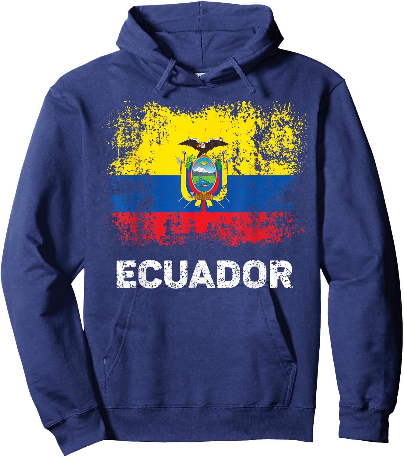 Vintage Ecuadorian Flag Shirt Patriotic Ecuador Flag Hoodie - Hoodie | Navy