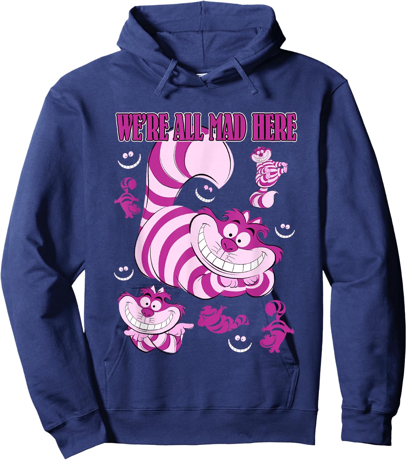 Disney Alice in Wonderland Cheshire Cat We're All Mad Here Hoodie - Hoodie | Navy
