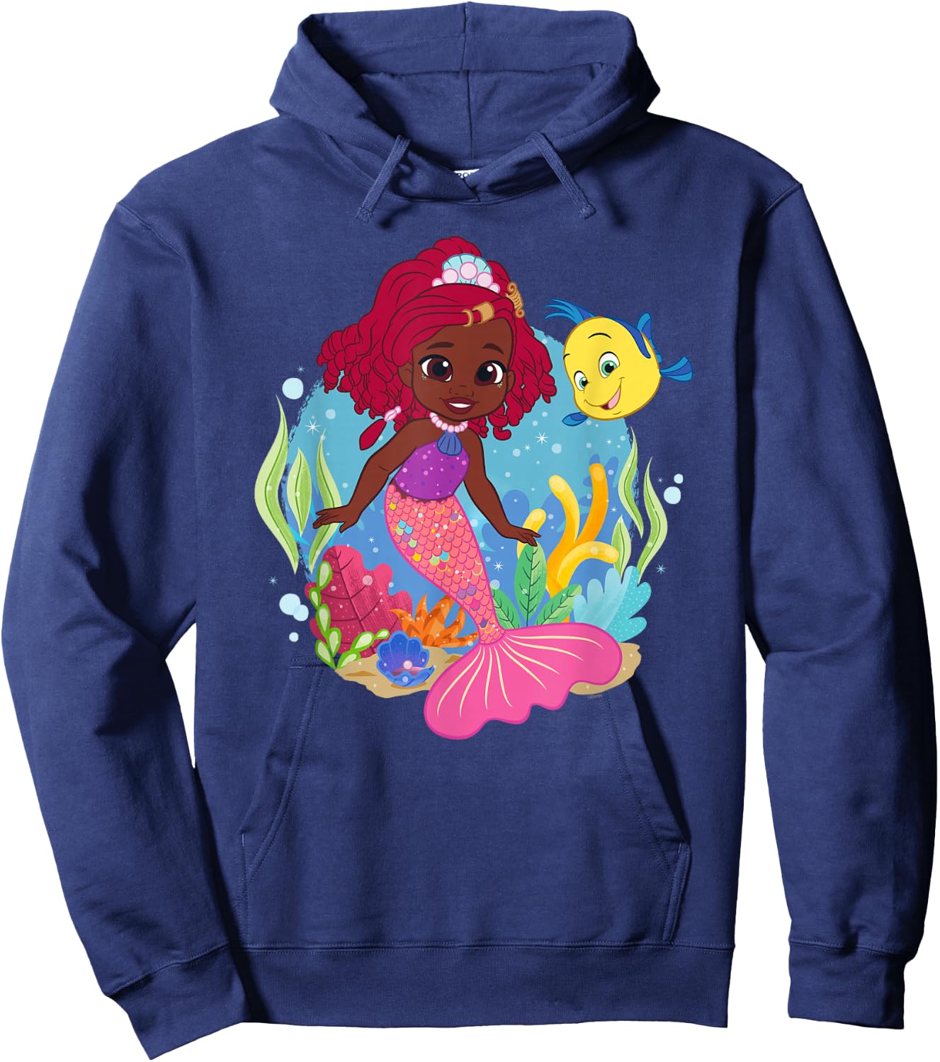 Disney Junior’s Ariel and Flounder Undersea Friends Hoodie - Hoodie | Navy