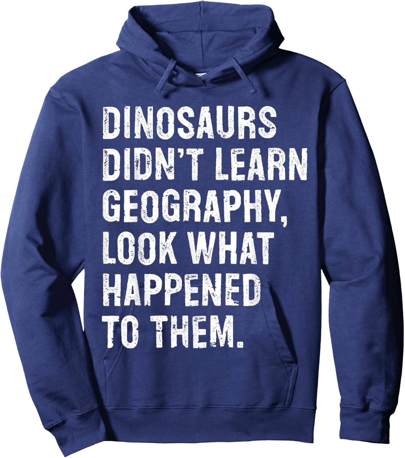 Dinosaurs Didn't Learn Geography Funny Teacher Hoodie - Hoodie | Navy