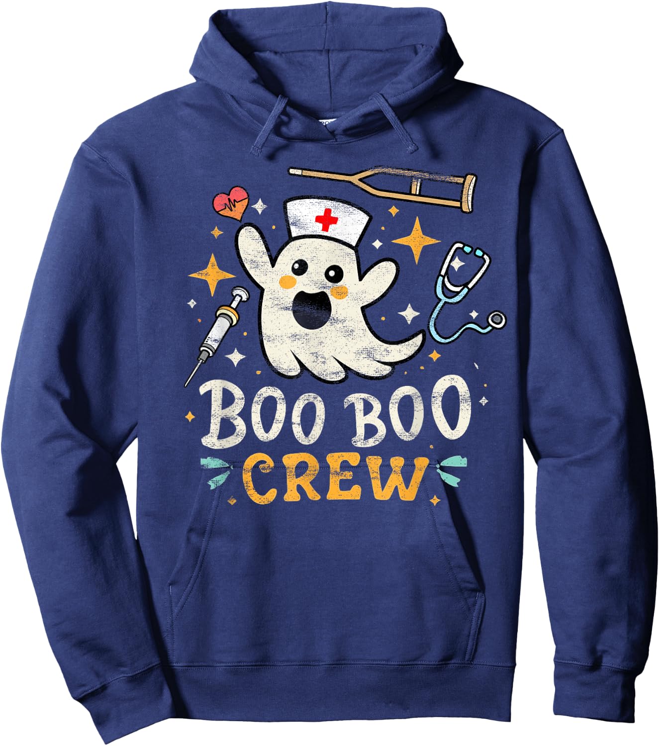 Boo Boo Crew - Halloween Nurse Costume Ghost Medic Doctor Hoodie - Hoodie | Navy