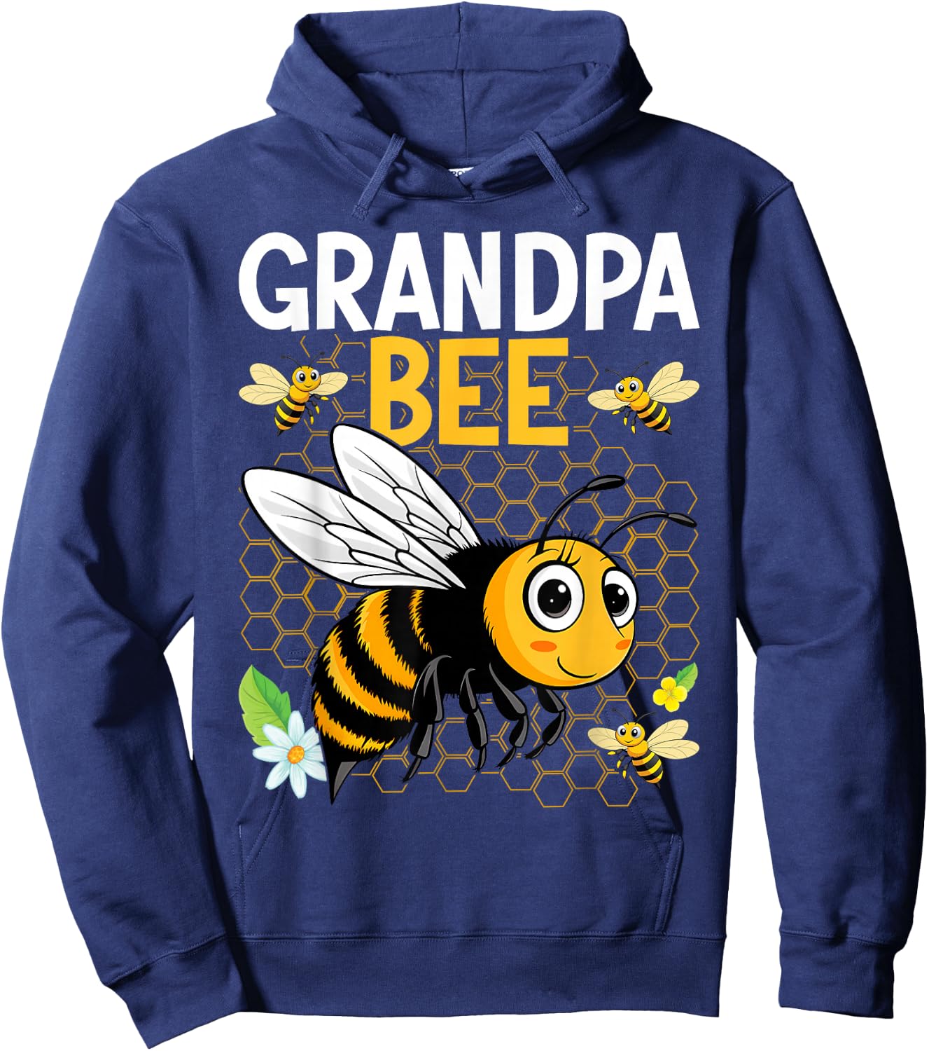 Grandpa Bee Cute Beekeeping Birthday Party Matching Family Hoodie - Hoodie | Navy