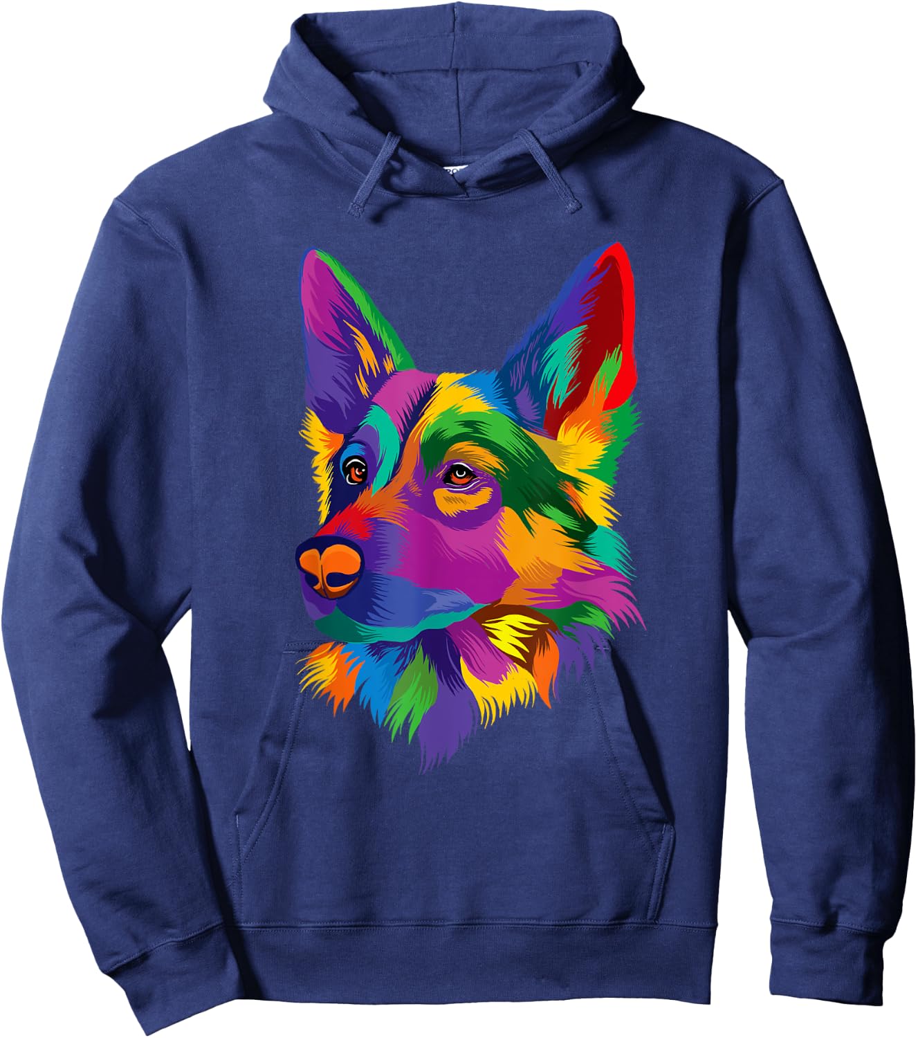 Colorful German Shepherd Pop Art - Dog Lover Pet Owner Hoodie - Hoodie | Navy