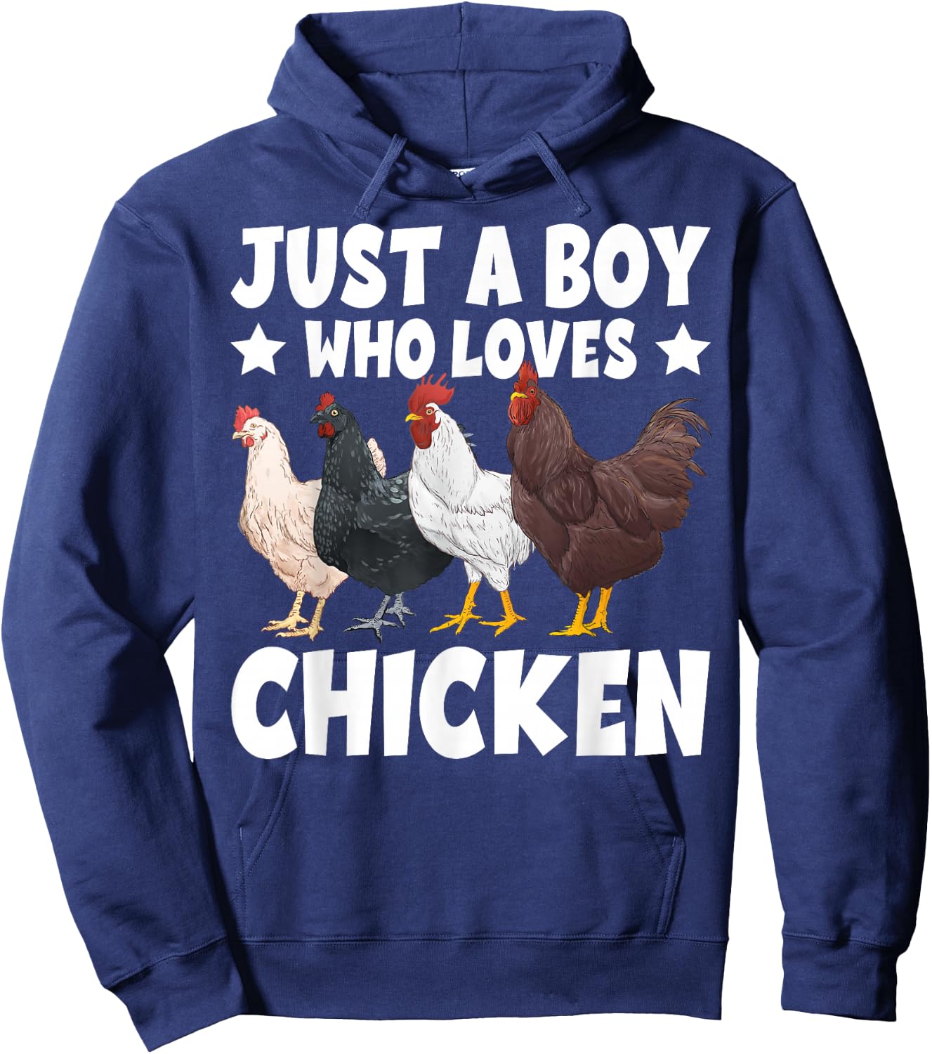 Just A Boy Who Loves Chickens Farm Lover Cute Chicken Buffs Hoodie - Hoodie | Navy
