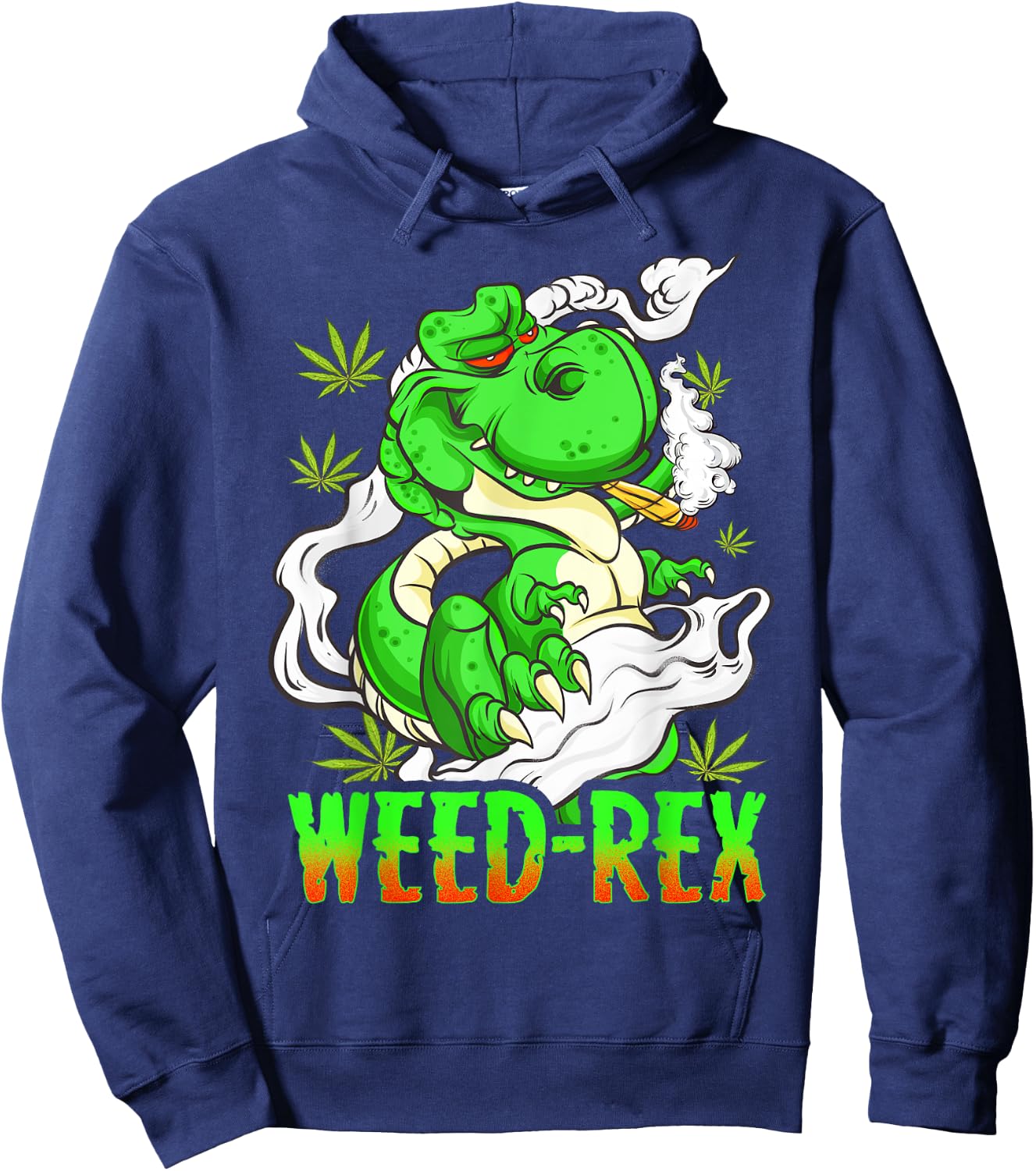 Marijuana Cannabis Dinosaur T Rex 420 Weed-Rex Hoodie - Hoodie | Navy