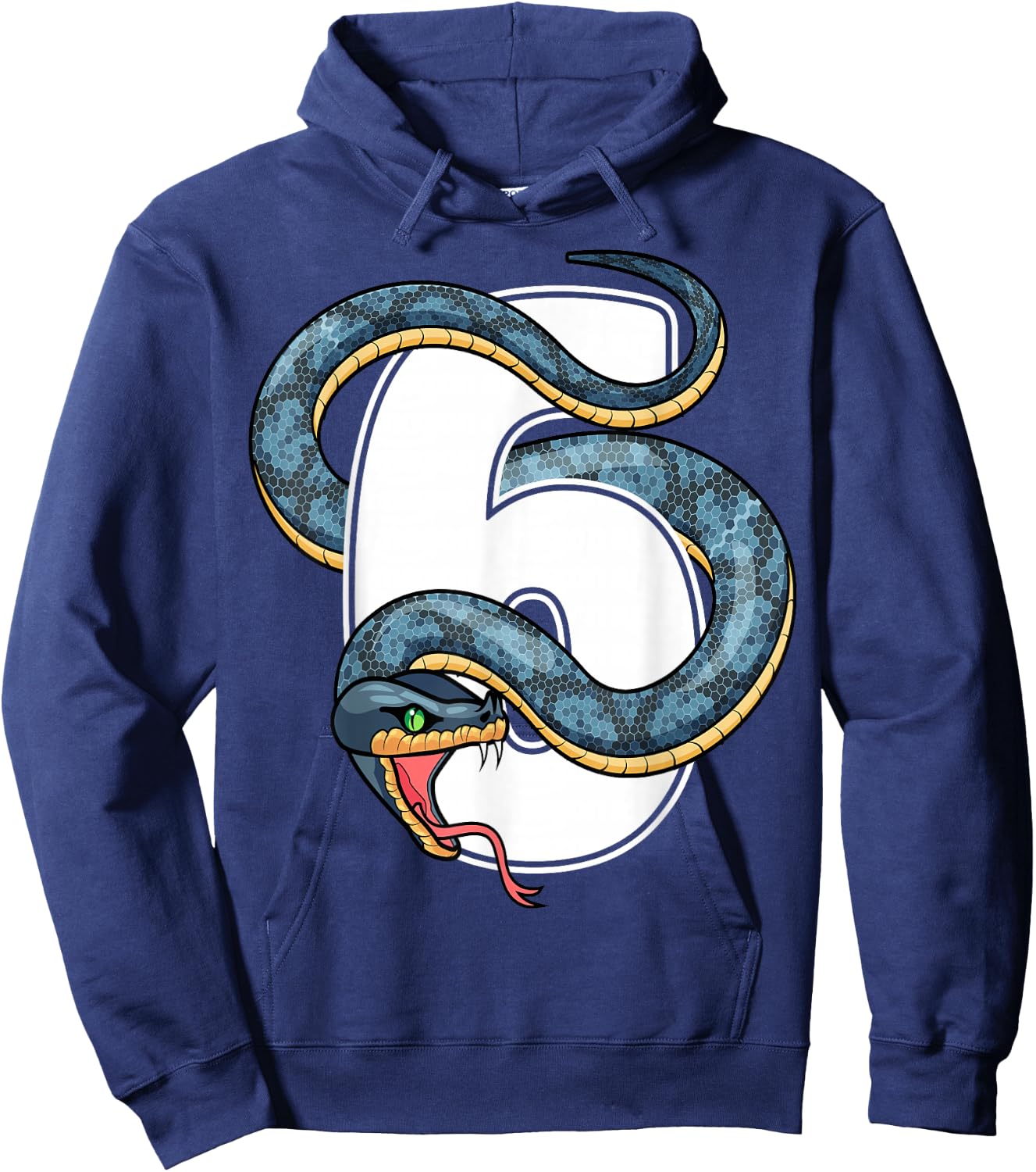 6th Birthday Snake Lover Six 6 Year Old Birthday Boy Girl Hoodie - Hoodie | Navy