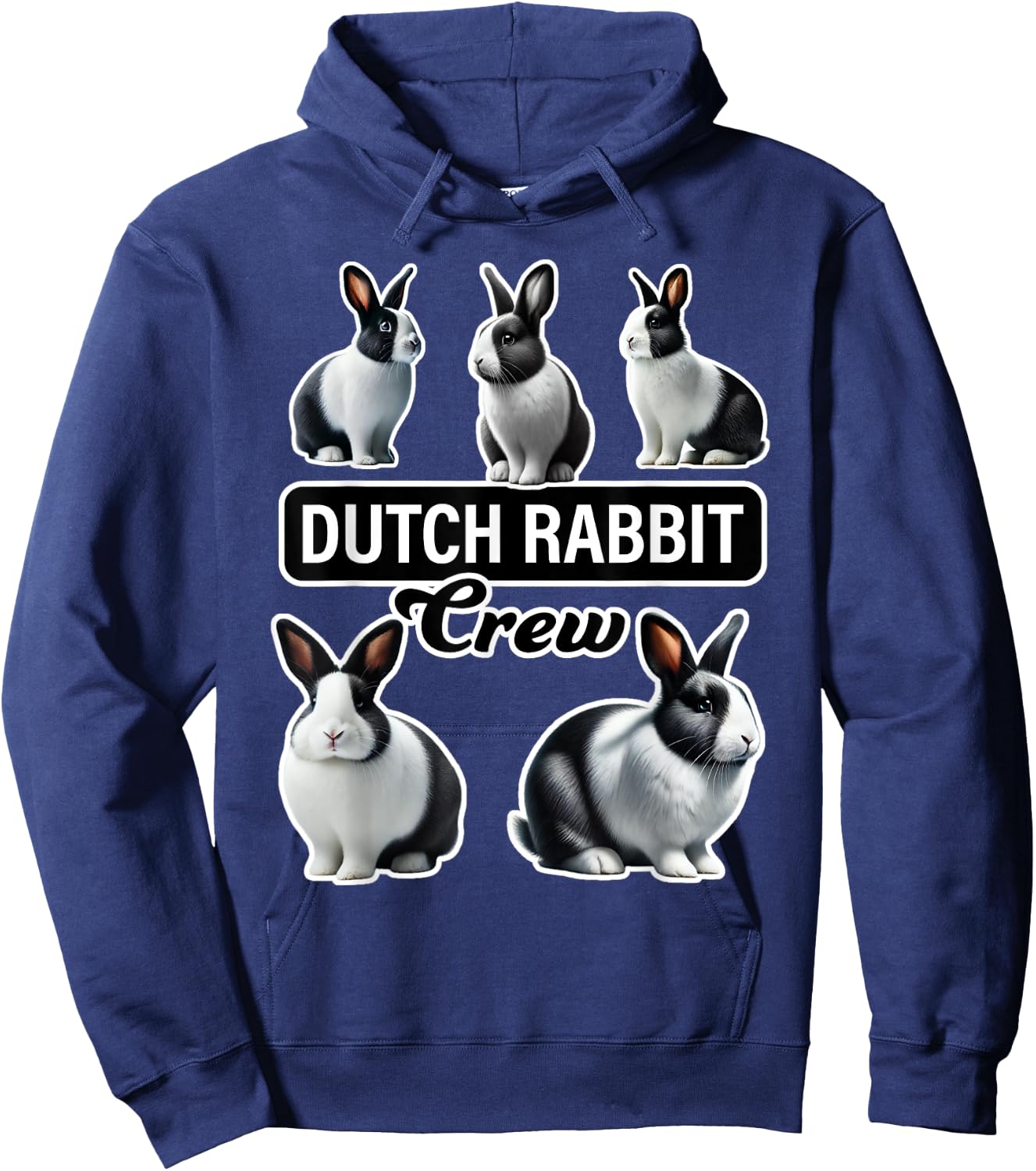 Dutch Rabbit Crew Funny Bunny Hoodie - Hoodie | Navy