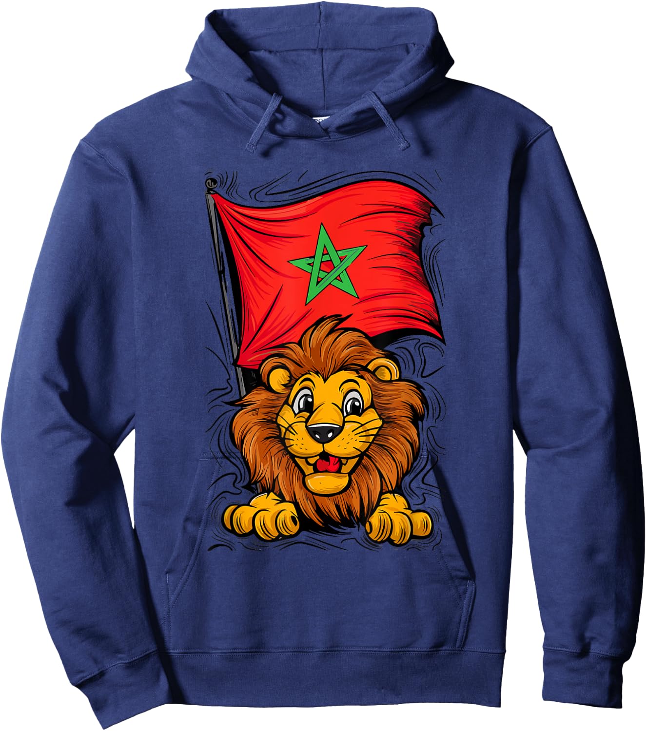 Morocco Football Jersey Moroccan Football , Black, S Hoodie - Hoodie | Navy