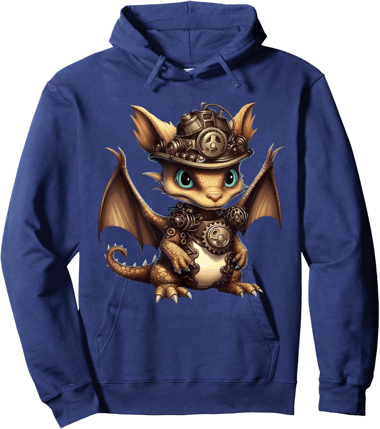 Steampunk Dragon Gears Graphic Design Artwork Fantasy Hoodie - Hoodie | Navy