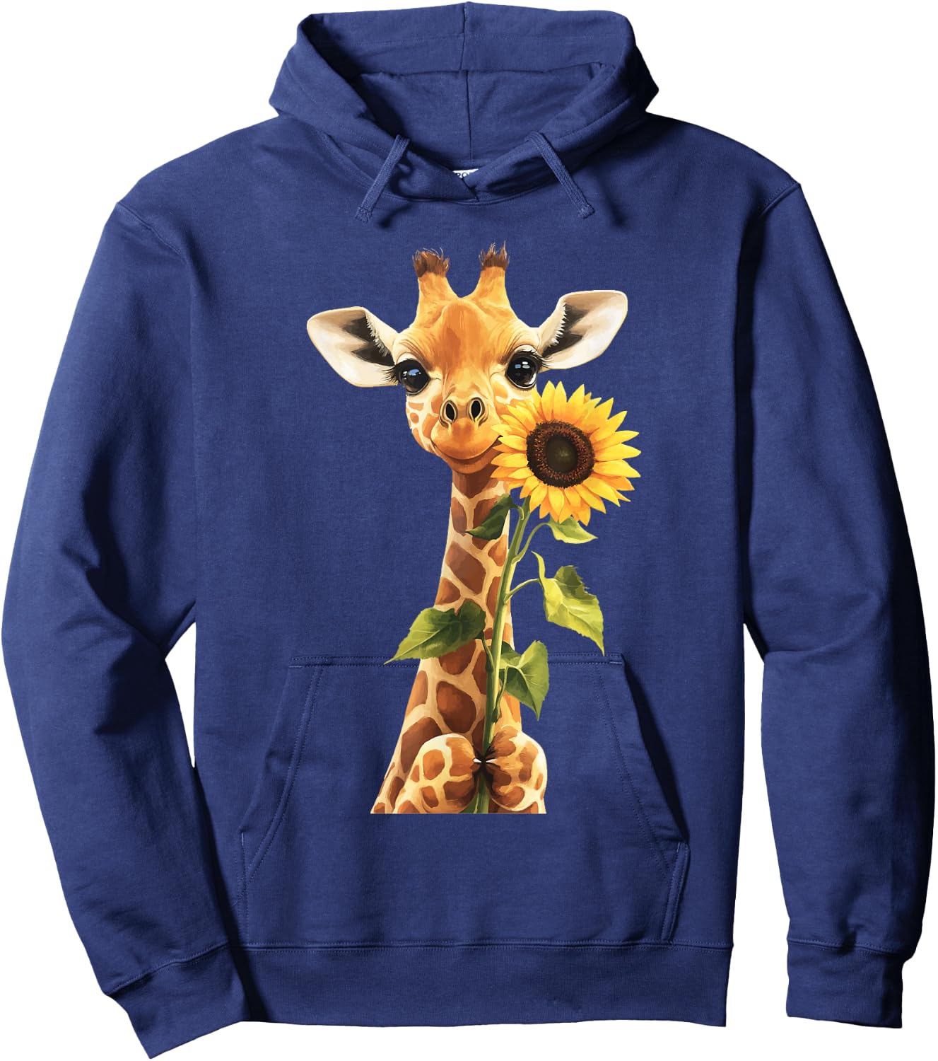Giraffe Sunflower Hoodie - Hoodie | Navy