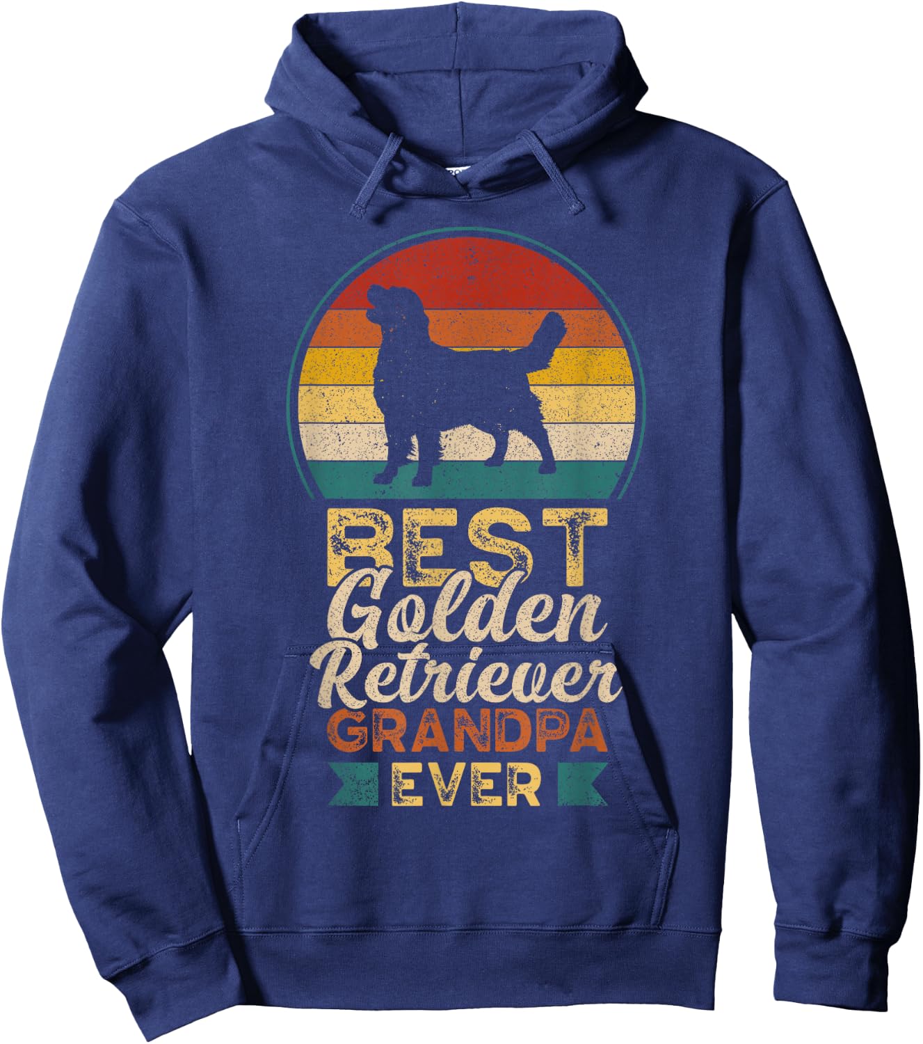 Best Golden Retriever Grandpa Ever, Father's Day, Golden Dog Hoodie - Hoodie | Navy