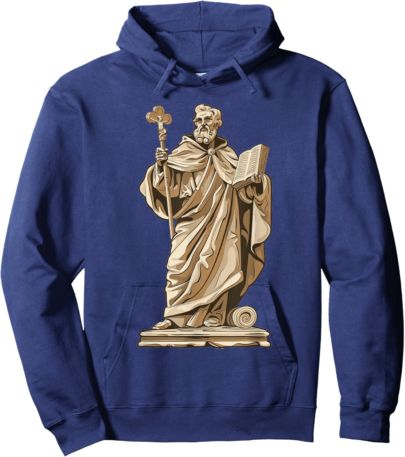 Saint Augustine Of Hippo On A Stone Slab Hoodie - Hoodie | Navy