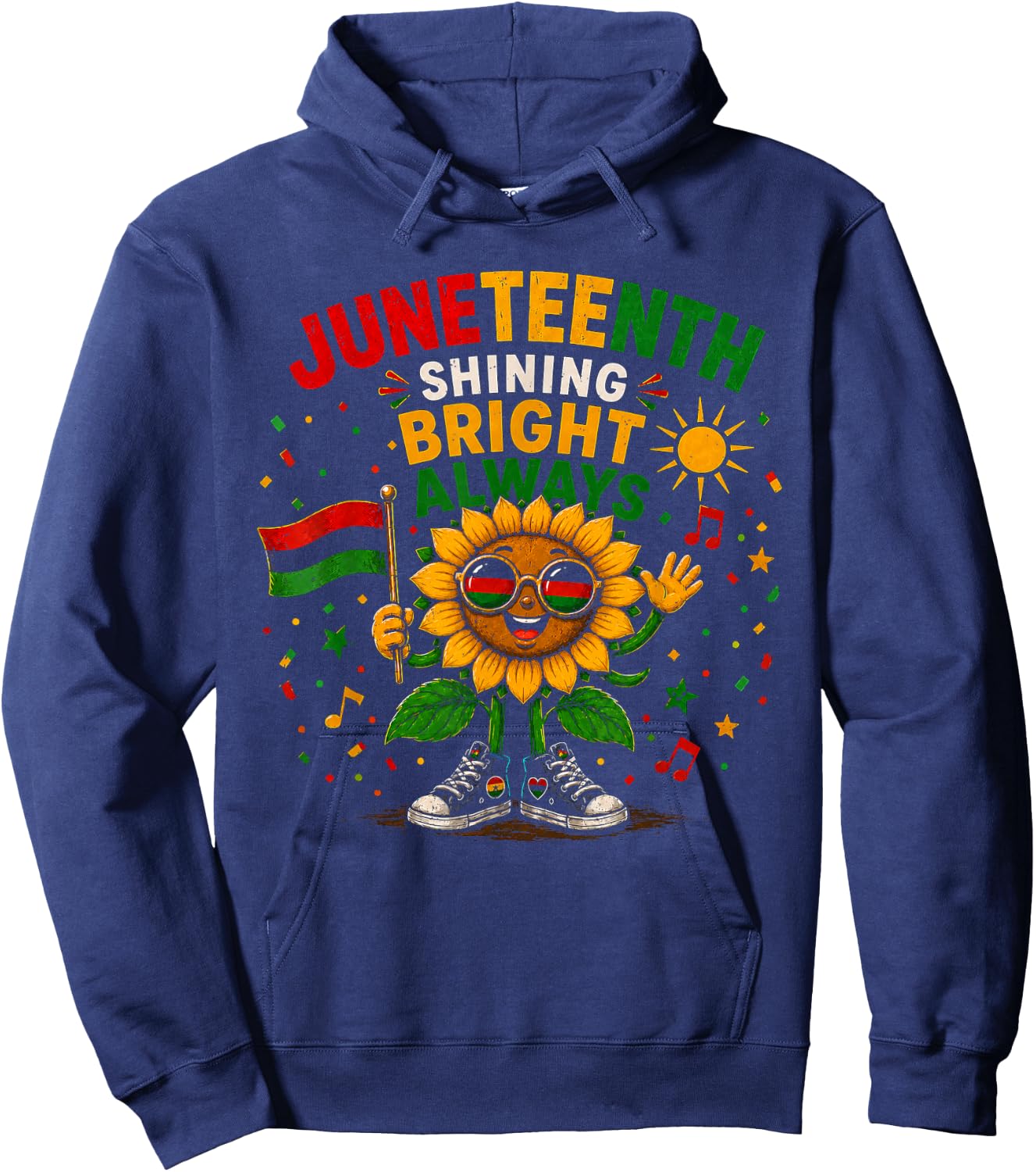 Juneteenth Shining Bright Always Black History Hoodie - Hoodie | Navy