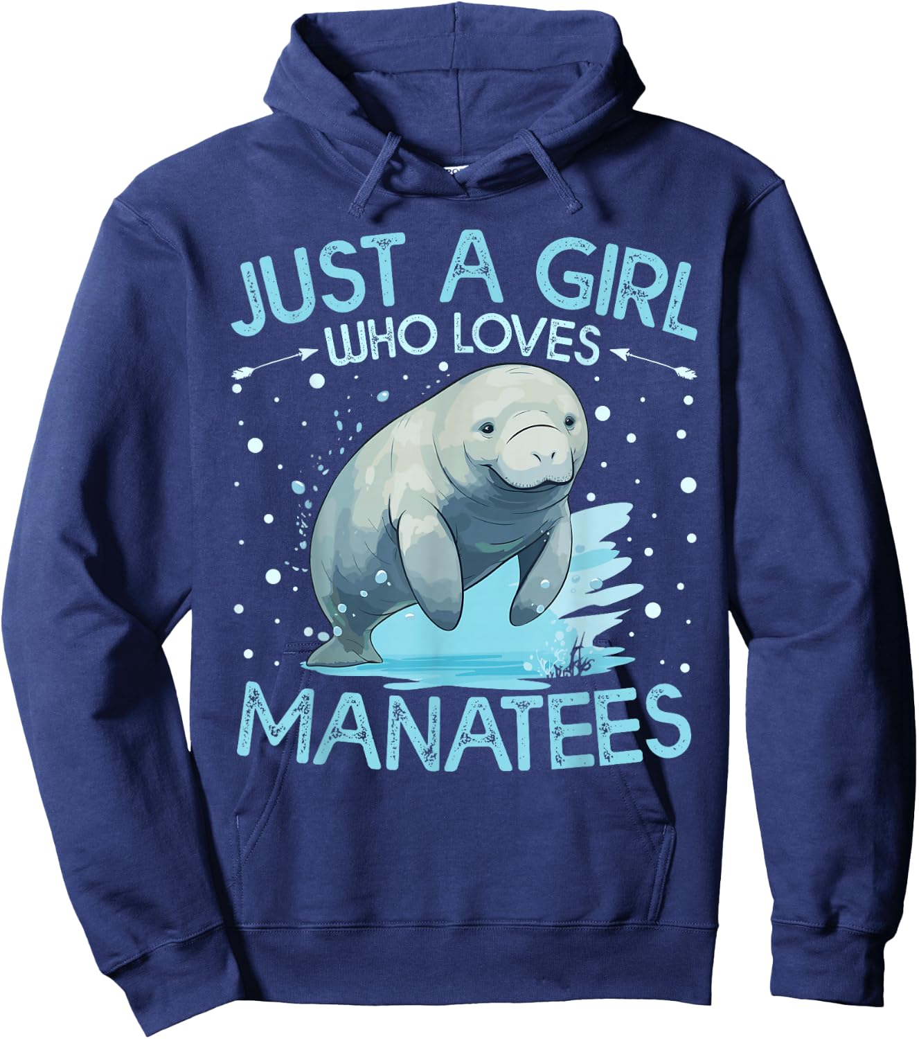 Floral Manatee Just A Girl Who Loves Manatee Hoodie - Hoodie | Navy