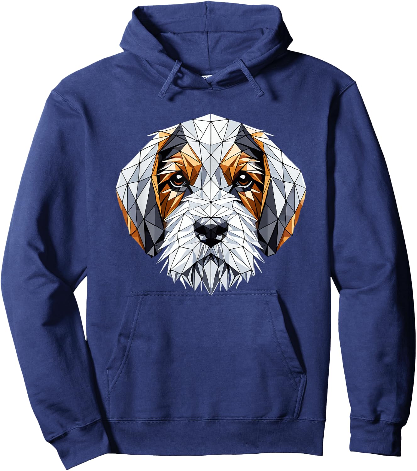 Geometric Art Petit Basset Griffon Vendéen PBGV Hoodie - Hoodie | Navy