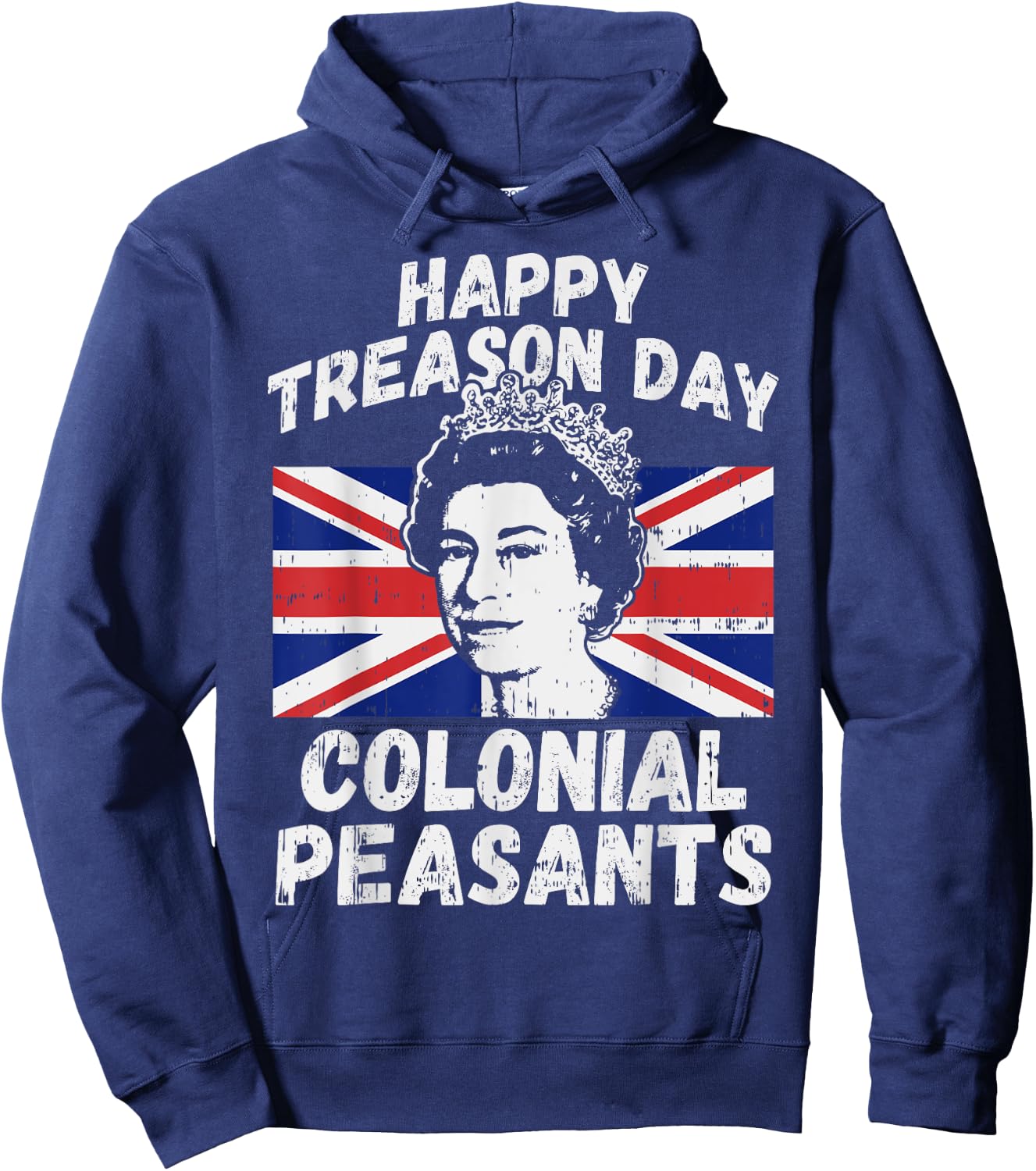 Happy Treason Day Colonial Peasants USA 4th of July UK Queen Kids Men Hoodie - Hoodie | Navy