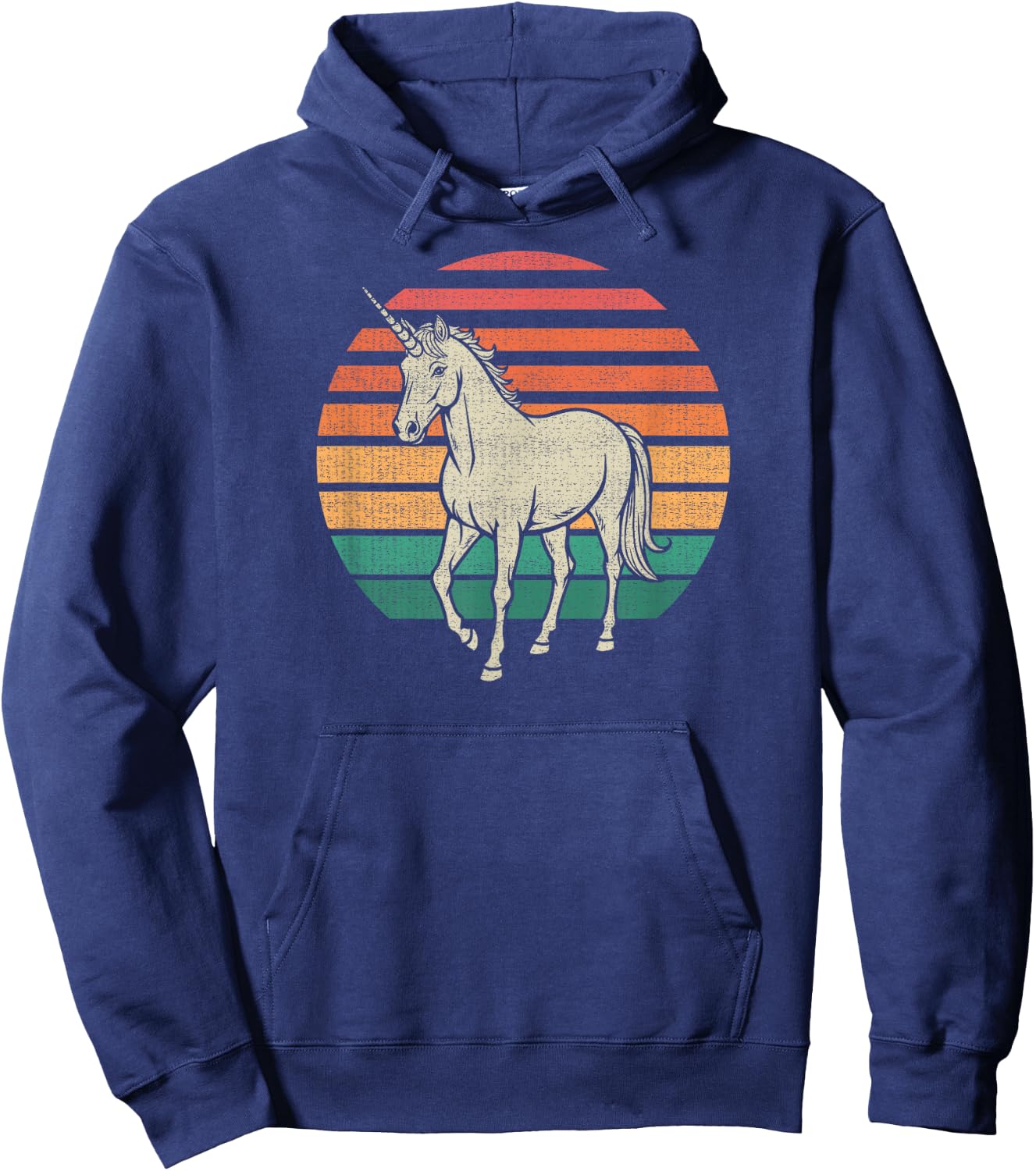 Unicorn Retro 70s Hoodie - Hoodie | Navy