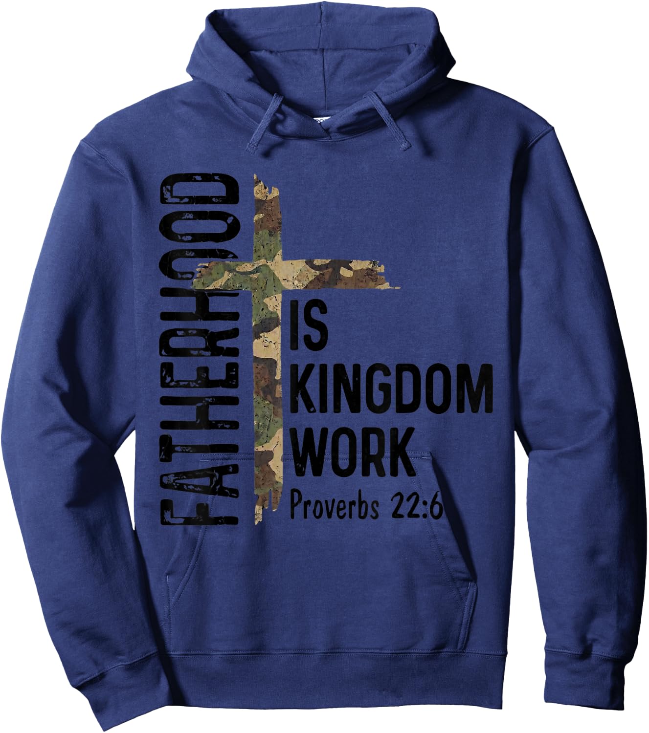 Christian Dad Shirts Fatherhood is Kingdom Work Fathers Day Hoodie - Hoodie | Navy