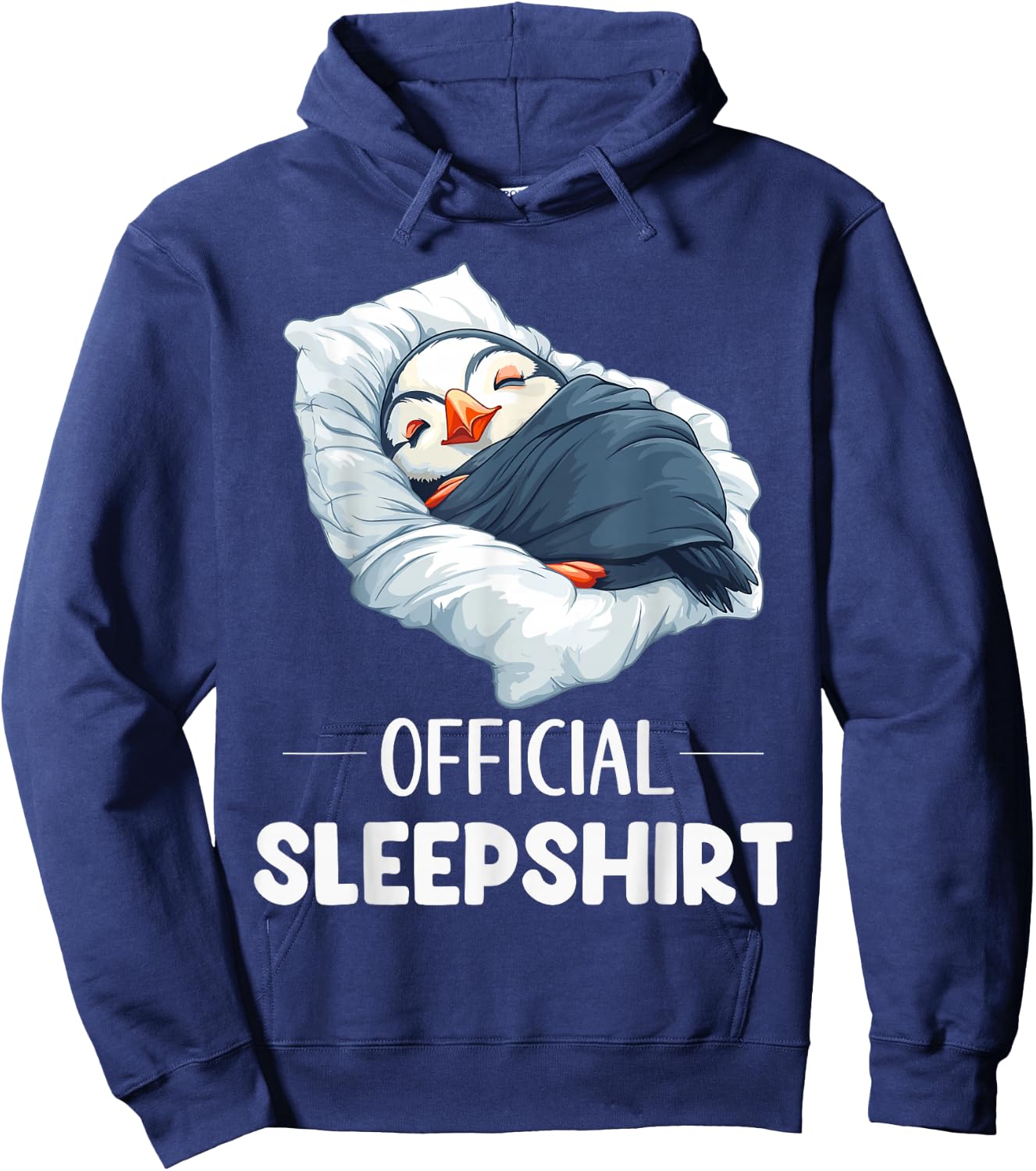 Official Sleepshirt Cute Sleeping Puffin Animal Lover Pajama Hoodie - Hoodie | Navy