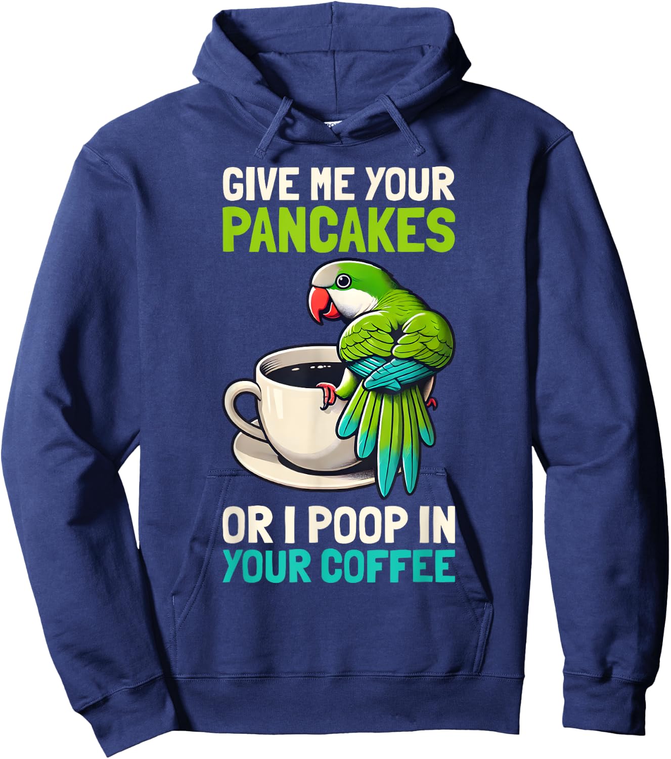 Monk Parrots Funny Bird Lover Design Men Women Quaker Parrot Hoodie - Hoodie | Navy