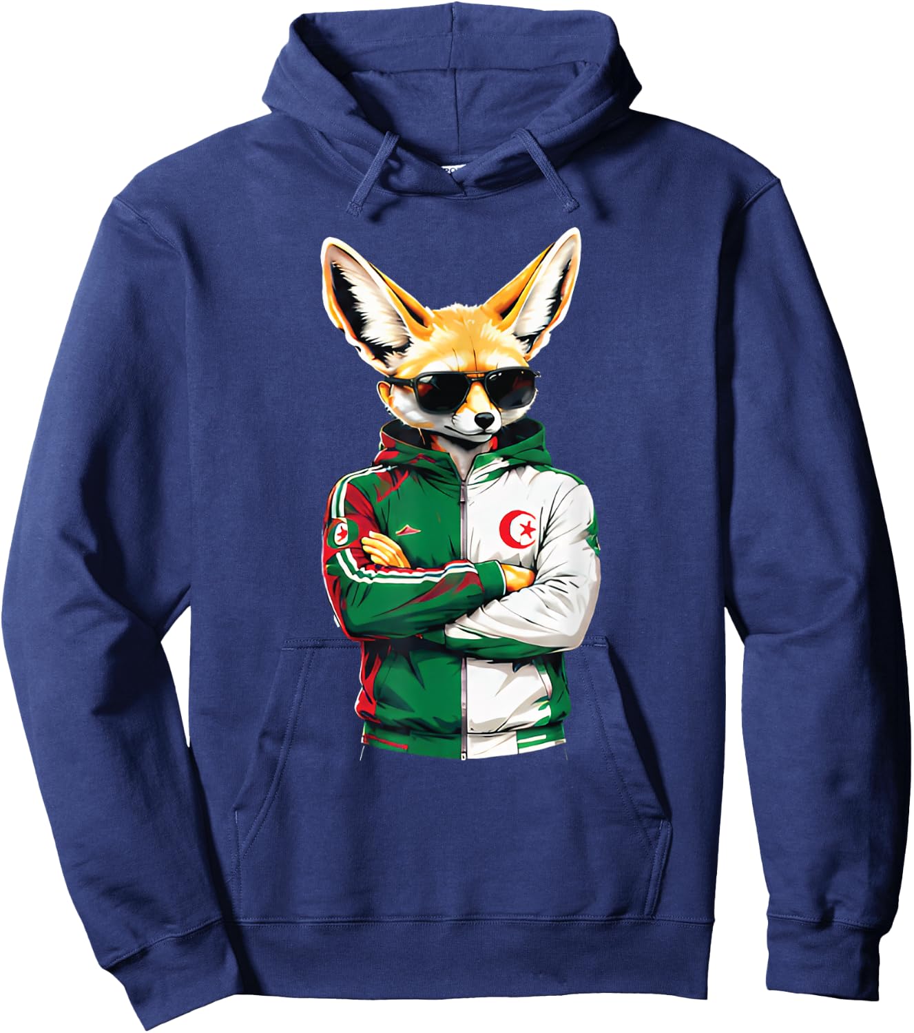 Maillot Fennec Drapeau Algérie Cadeau Foot Algérienne Dz Hoodie - Hoodie | Navy