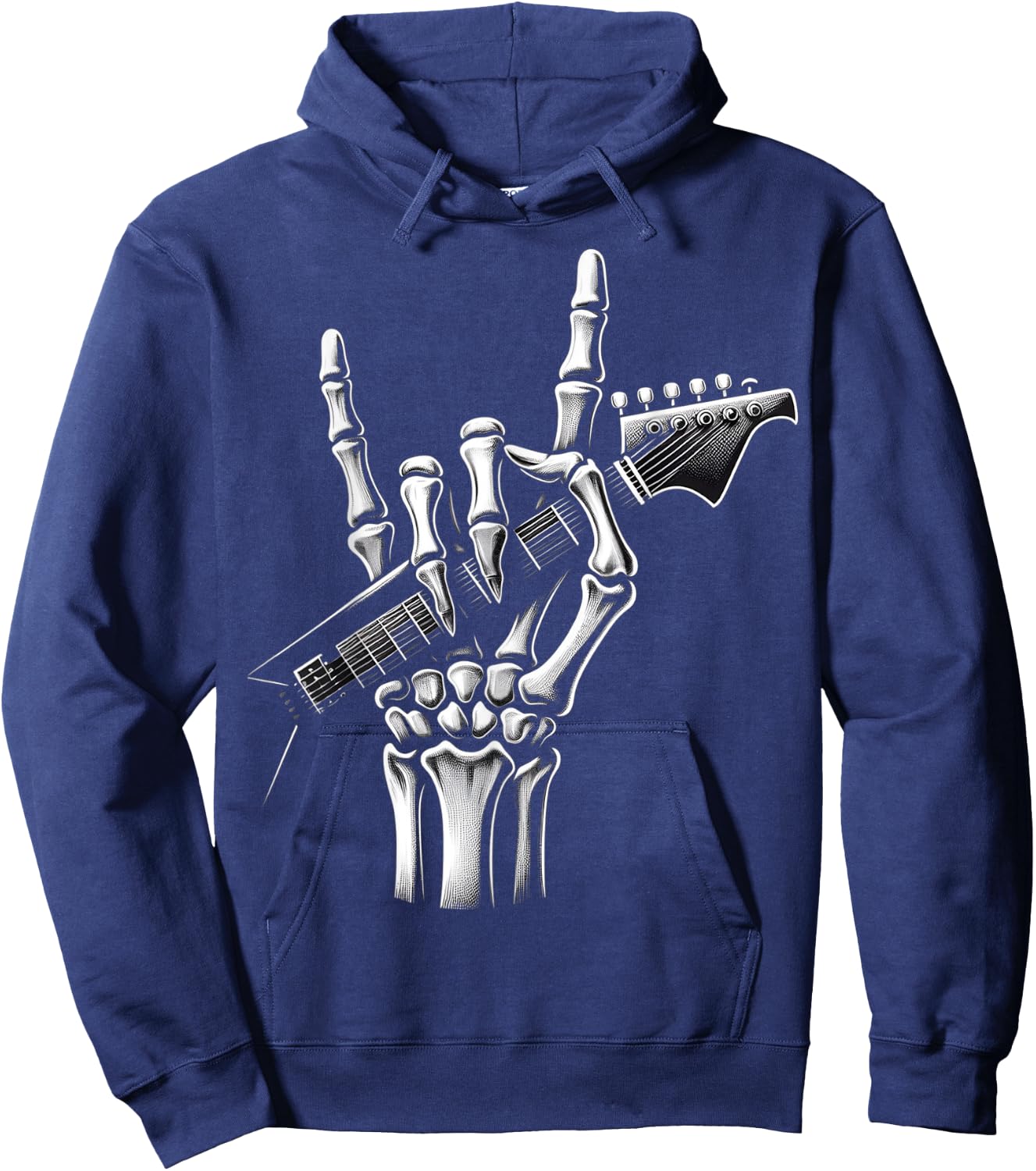 Cool Rock Skeleton Hand Pattern , Black, S Hoodie - Hoodie | Navy